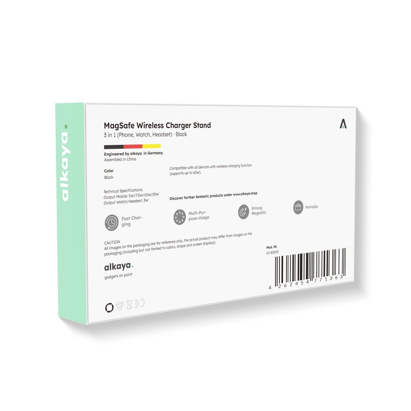 Alakaya 3in1 Ladestation in schwarz