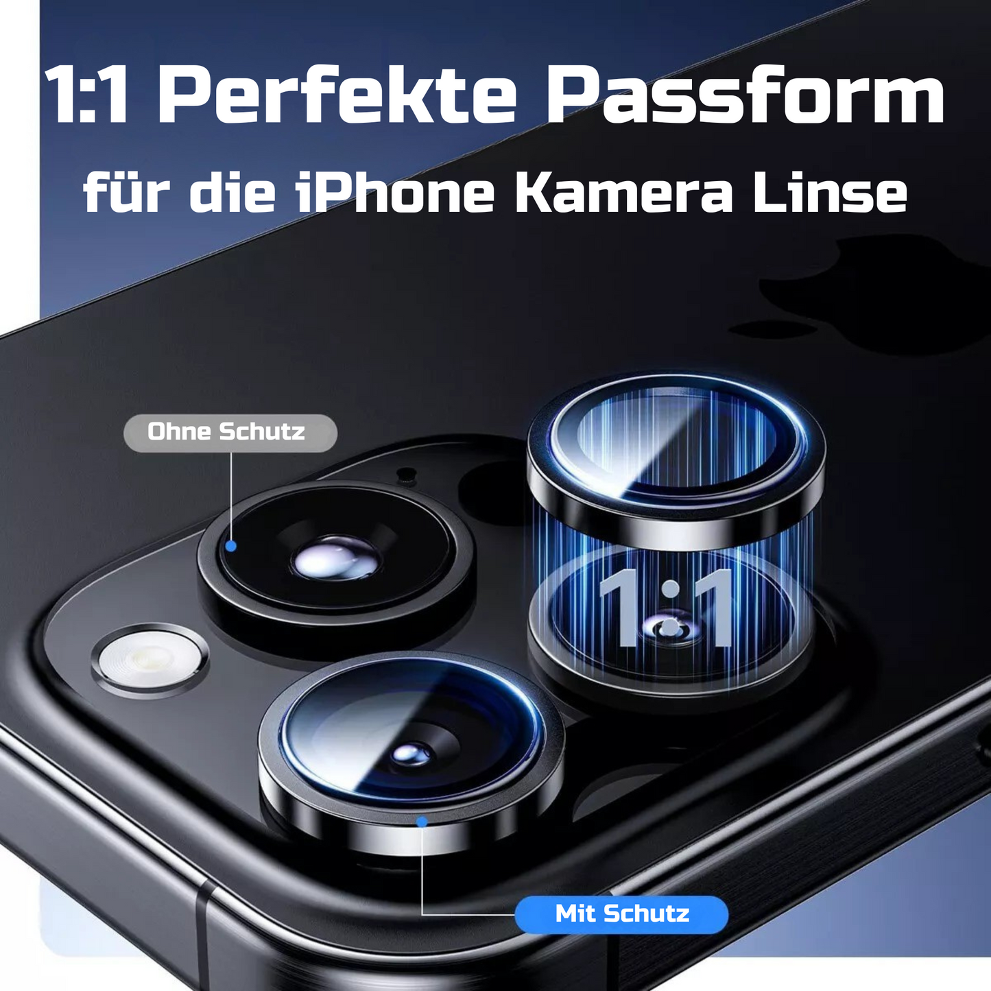 Linsenschutz Ringe in schwarz für iPhone