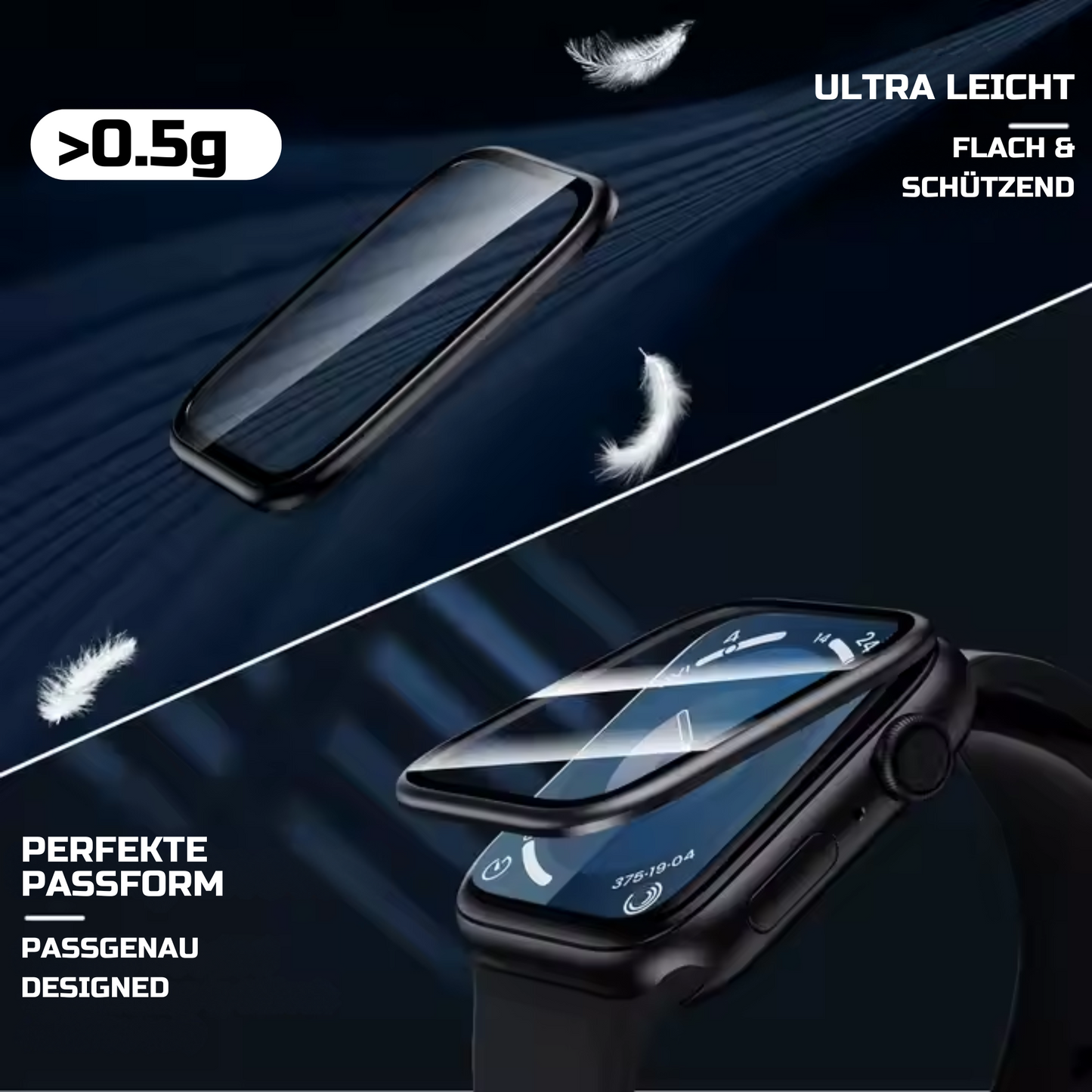 Apple Watch Hartglas Schutzfolie 2er Pack