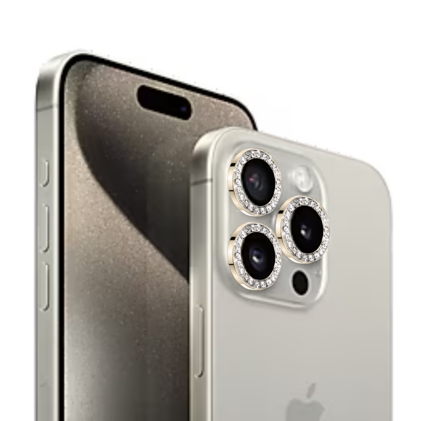 Linsenschutz Glitzer Ringe in Gold für iPhone
