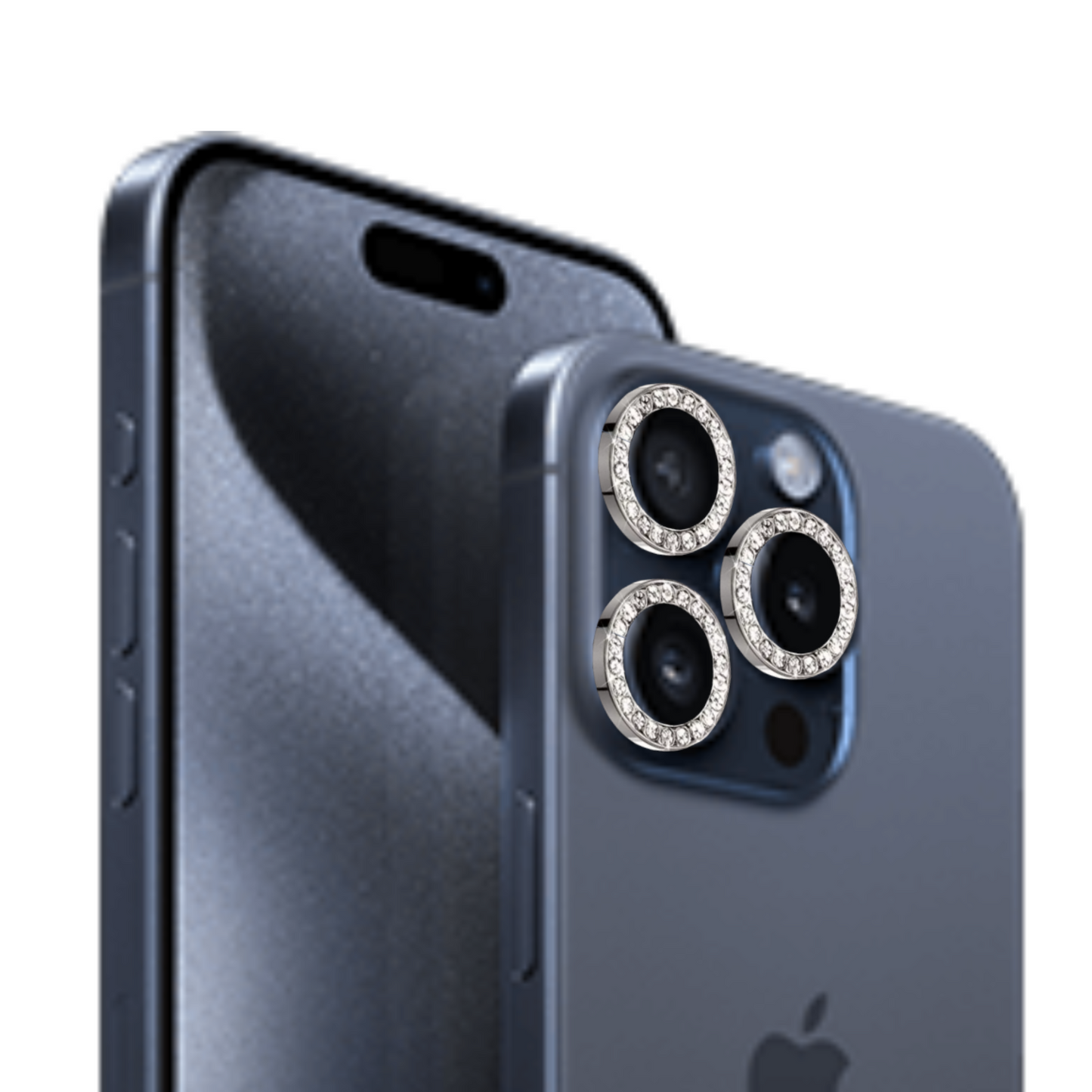 Linsenschutz Glitzer Ringe in Schwarz für iPhone