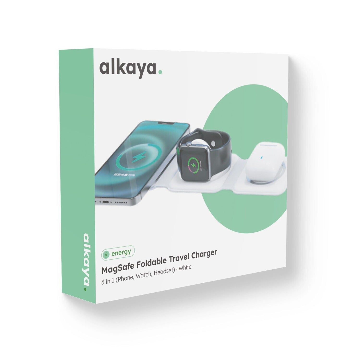 Alkaya Reise Induktives Ladegerät faltbar weiß