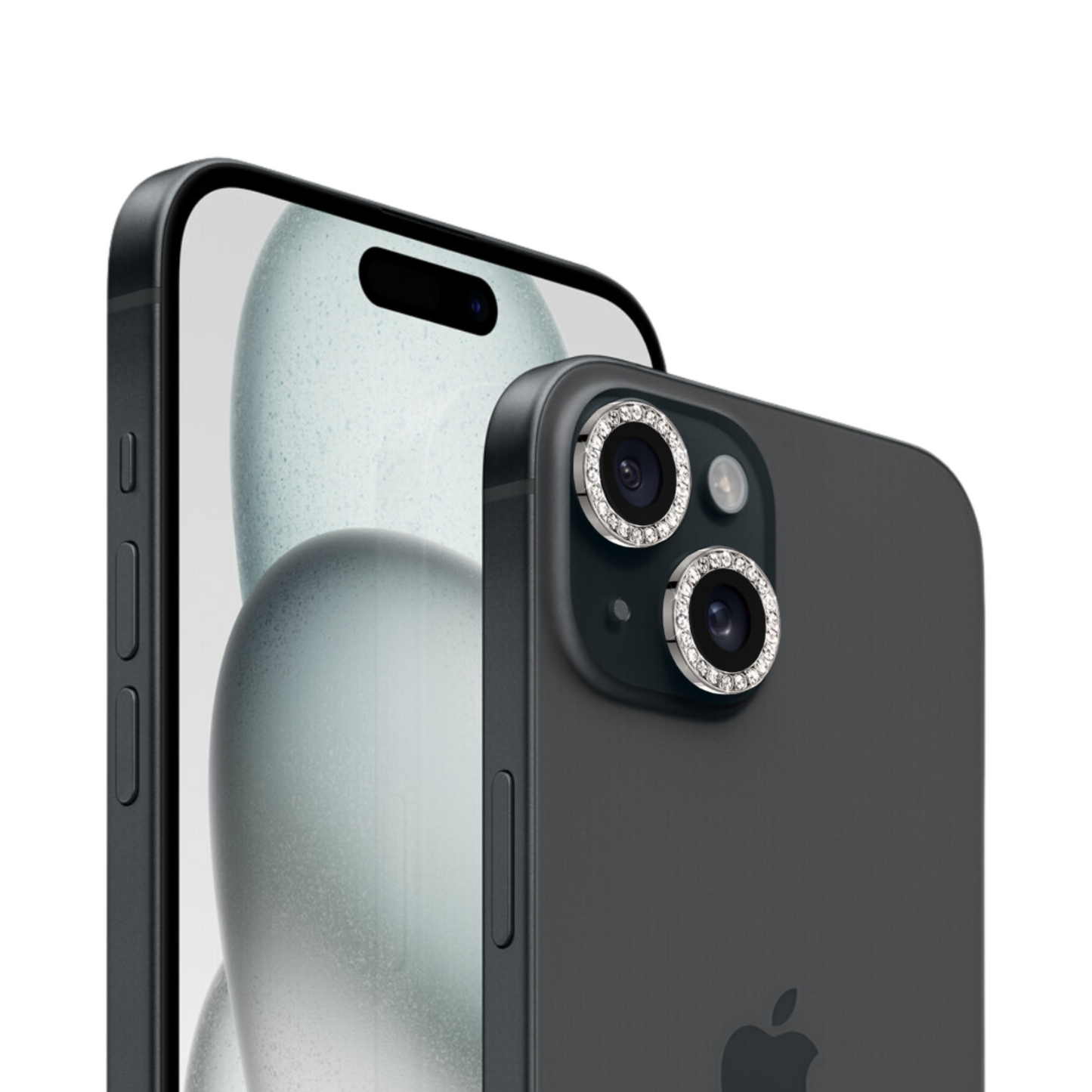 Linsenschutz Glitzer Ringe in Schwarz für iPhone