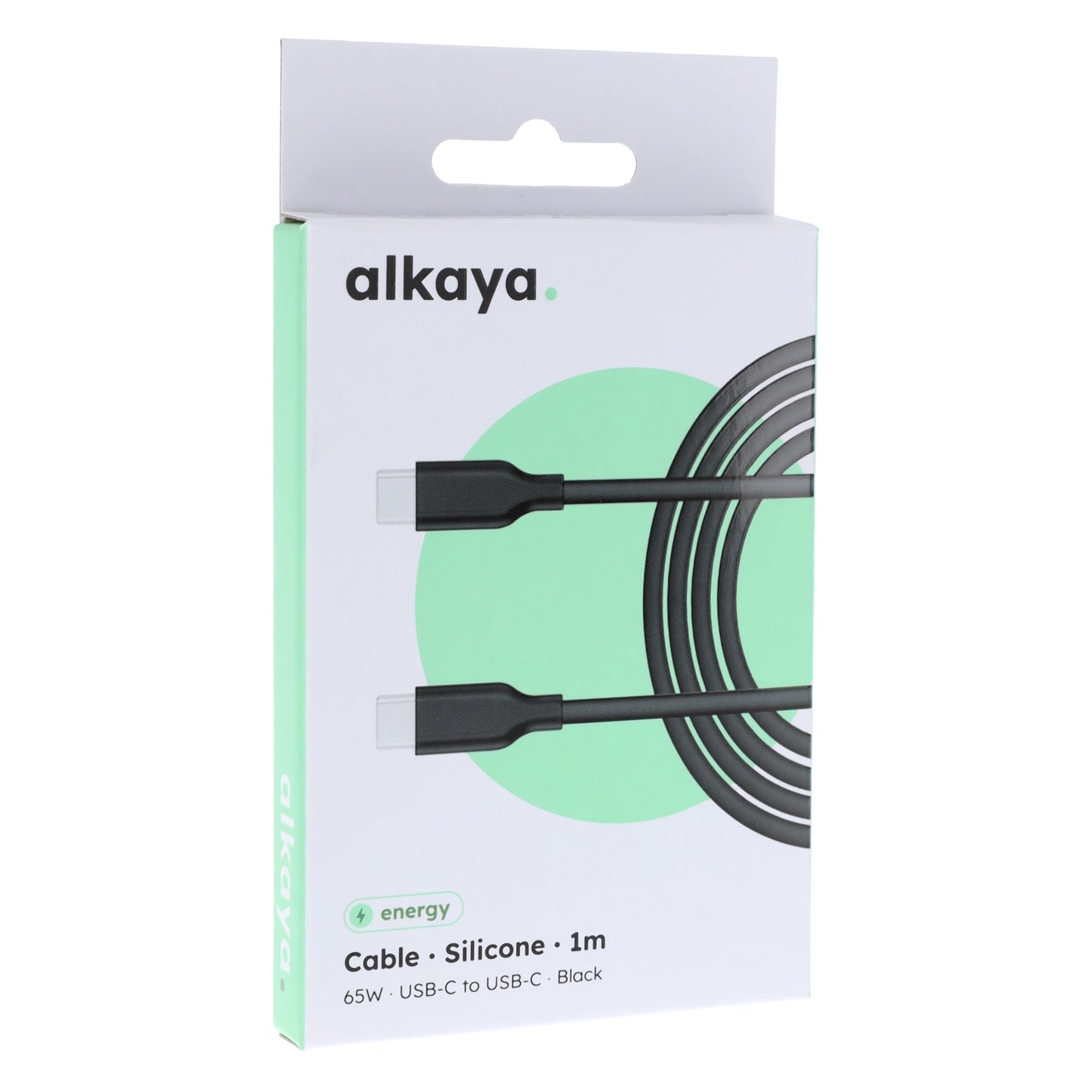 Alkaya 1m USB-C auf USB-C Kabel schwarz