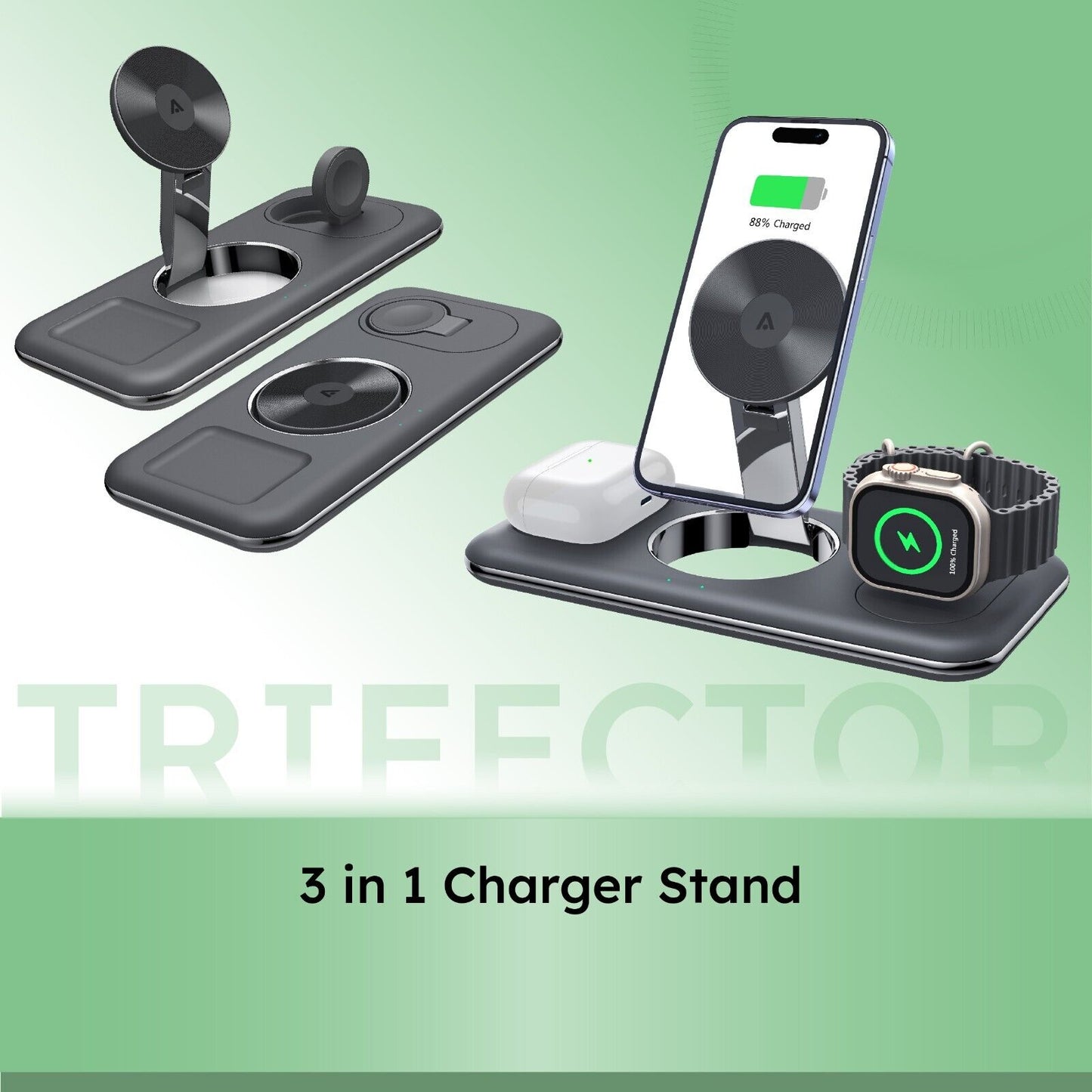 Alakaya 3in1 Ladestation in schwarz