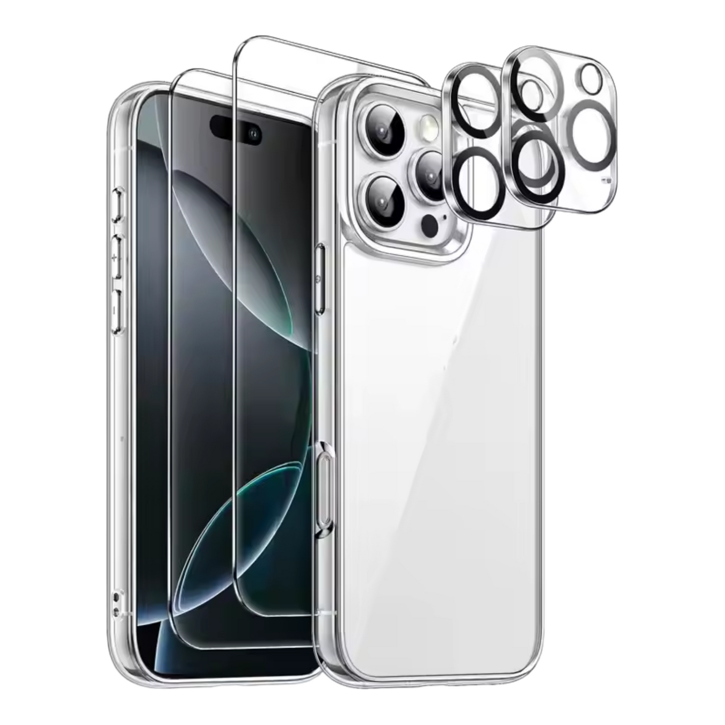 5in1 Schutzset für iPhone Hülle|Displayschutz|Kameraschutz