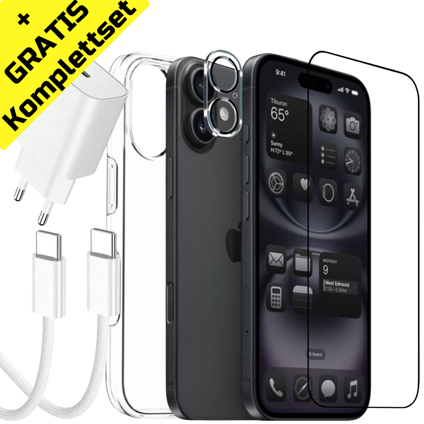 Apple iPhone 16 - 128GB - Schwarz + gratis Komplettset - Differenzbesteuert