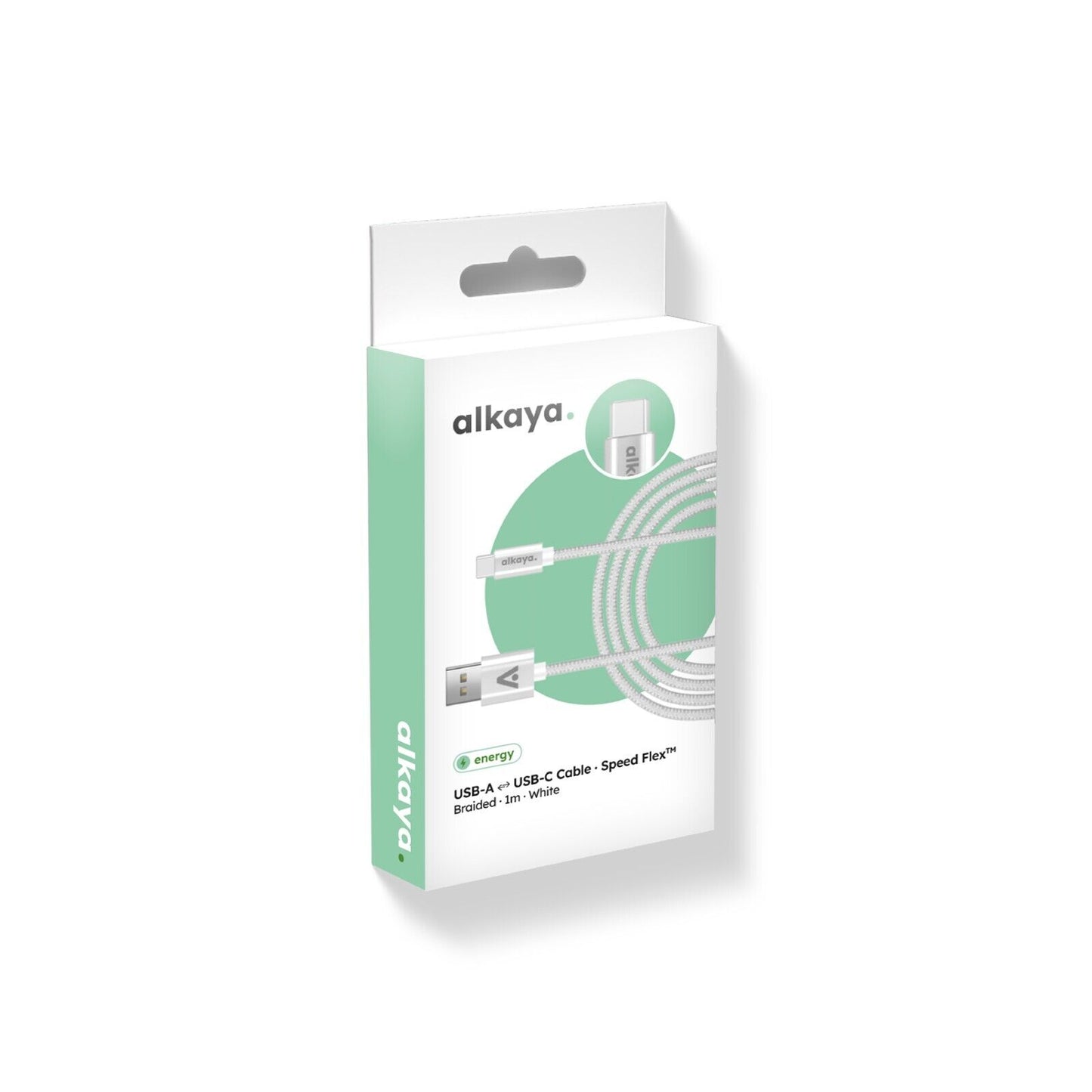 Alkaya Nylon USB-C Ladekabel weiß