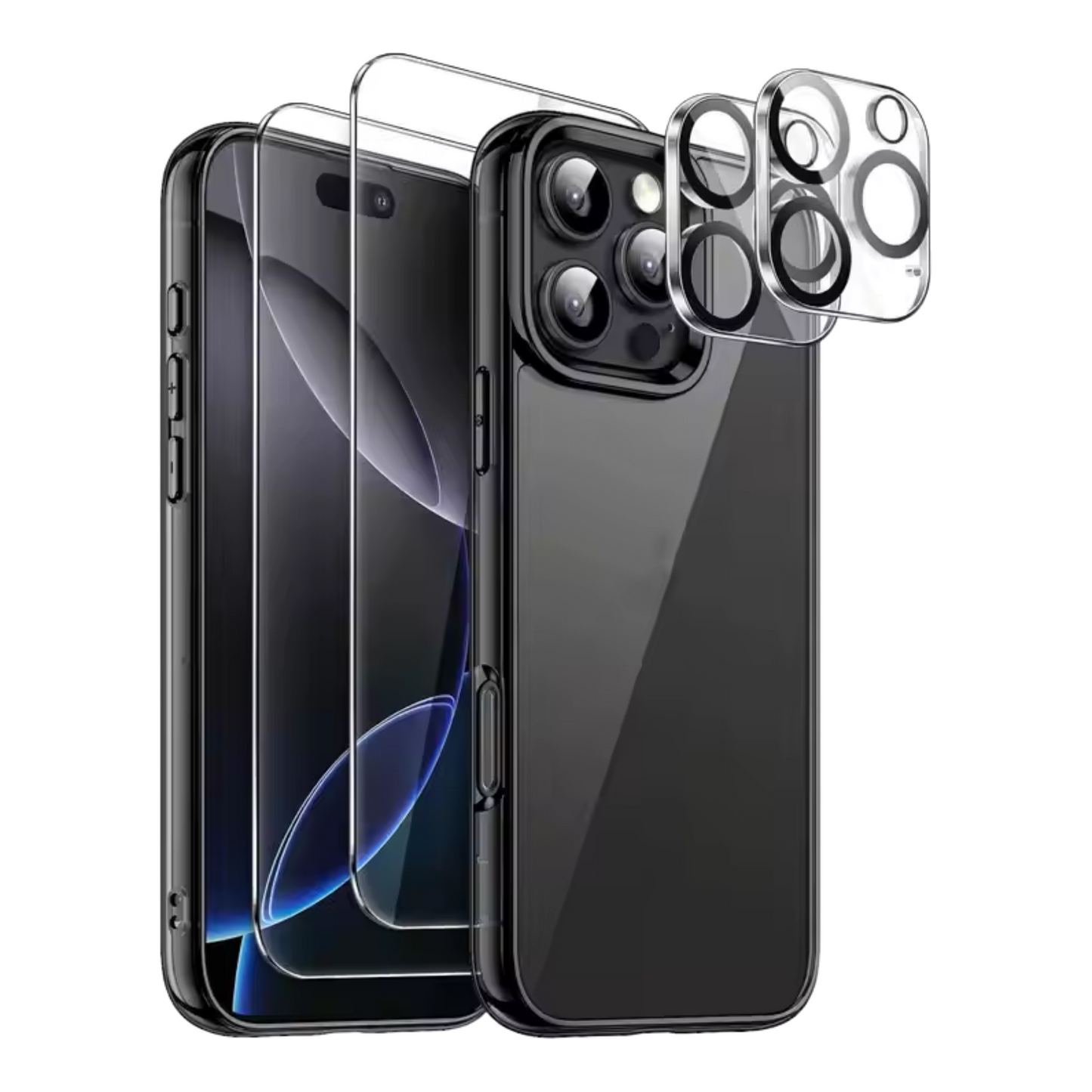 5in1 Schutzset für iPhone Hülle|Displayschutz|Kameraschutz