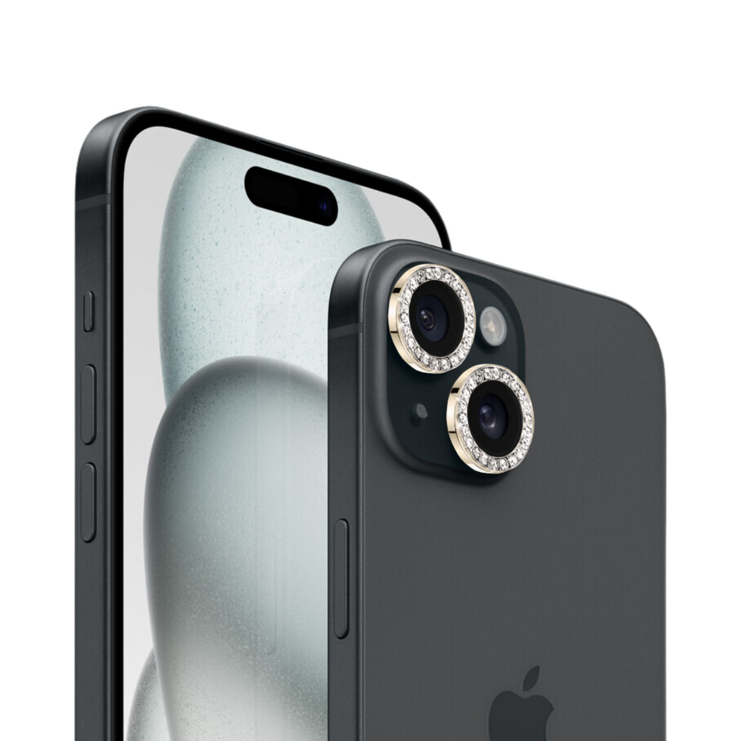 Linsenschutz Glitzer Ringe in Gold für iPhone