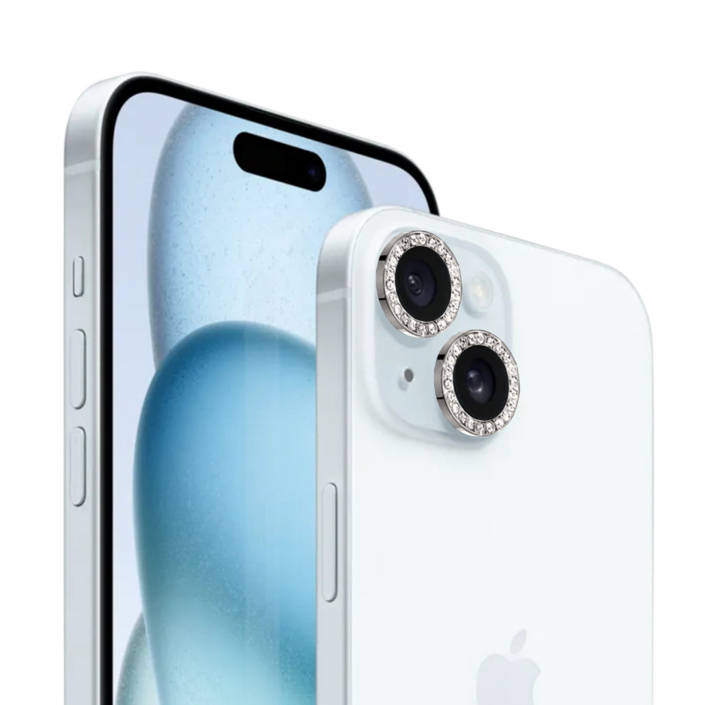Linsenschutz Glitzer Ringe in Schwarz für iPhone