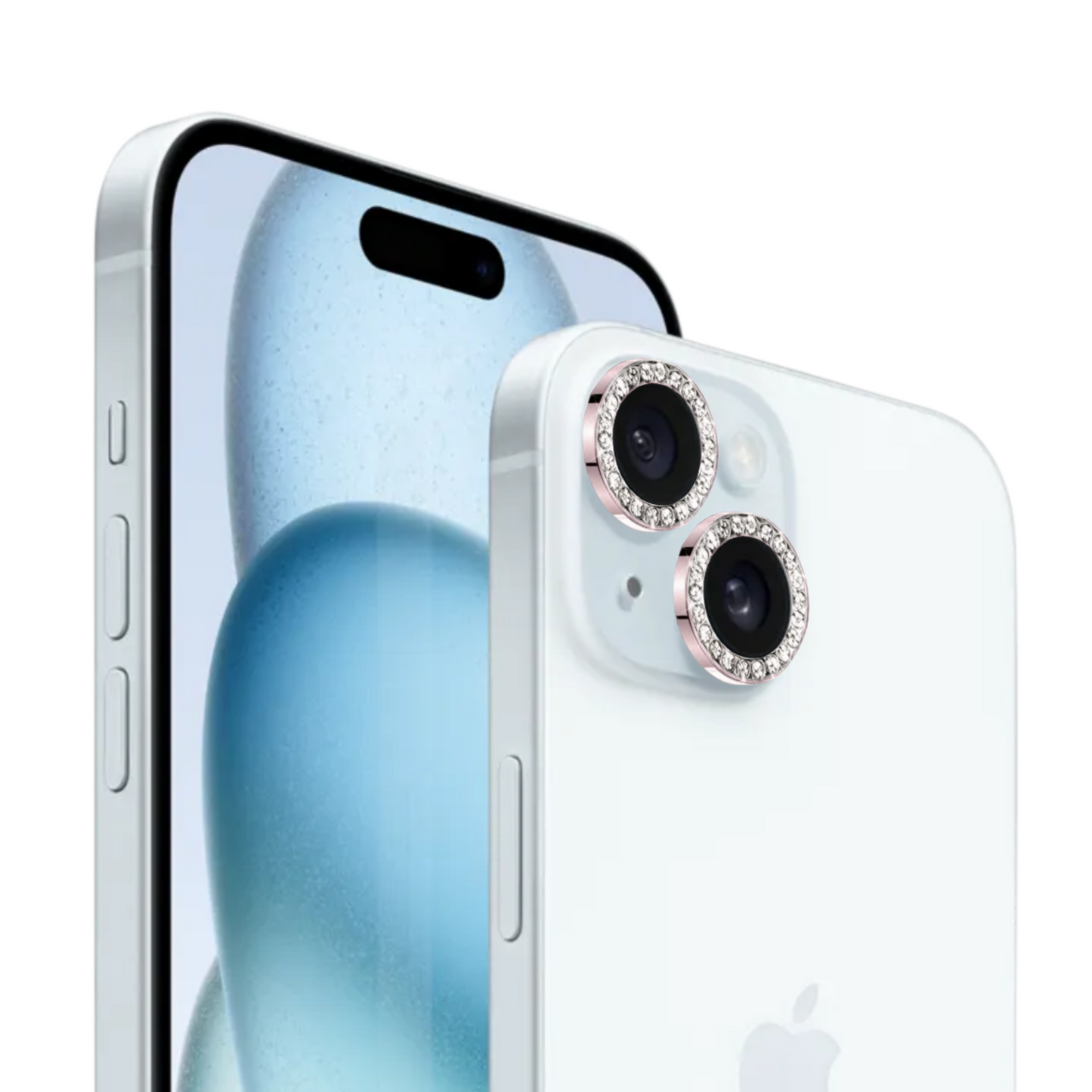 Linsenschutz Glitzer Ringe in Pink für iPhone