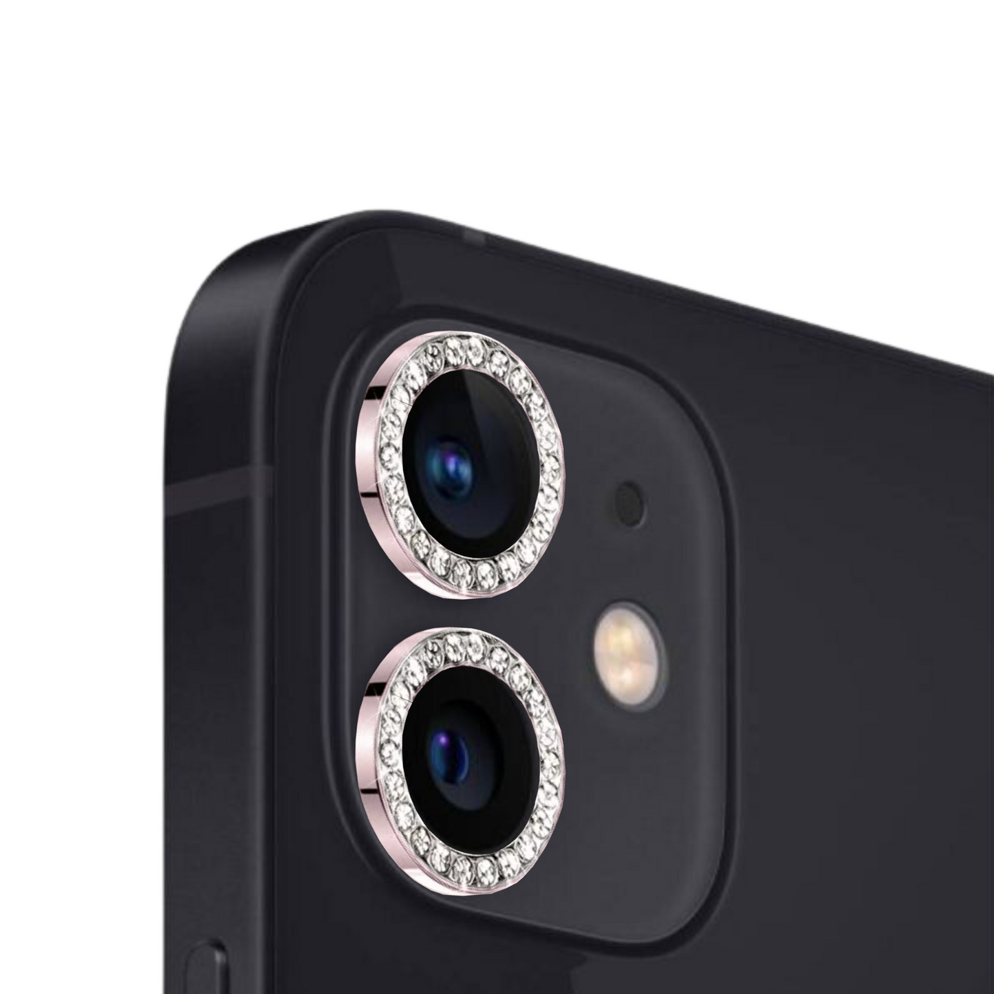 Linsenschutz Glitzer Ringe in Pink für iPhone