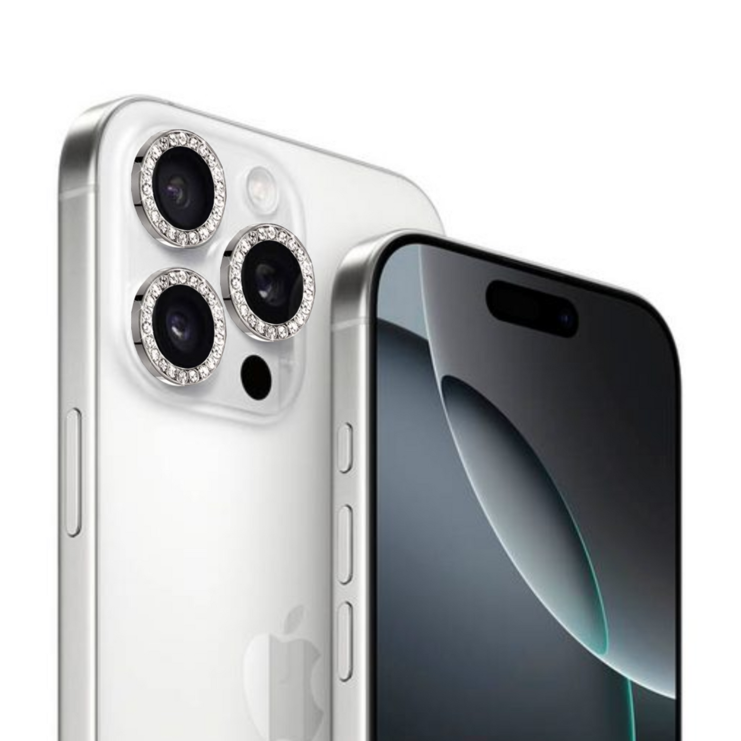 Linsenschutz Glitzer Ringe in Schwarz für iPhone