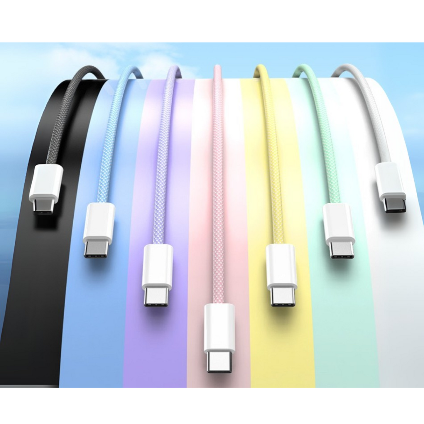 Nylon USB-C zu USB-C Schnell-Ladekabel rosa