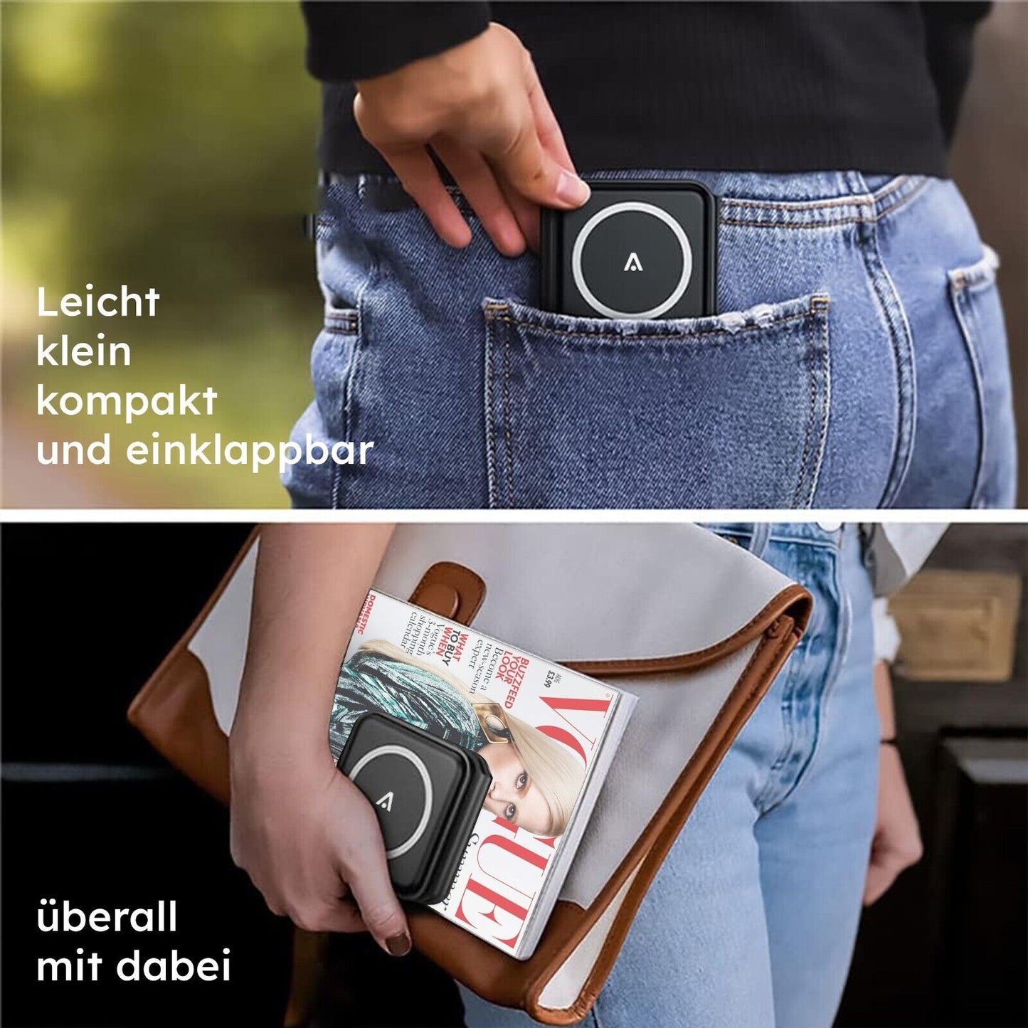 Alkaya Reise Induktives Ladegerät faltbar schwarz