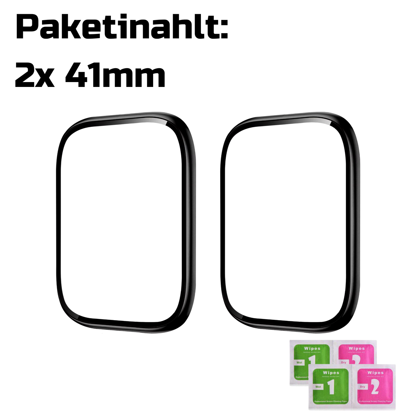 Apple Watch Hartglas Schutzfolie 2er Pack