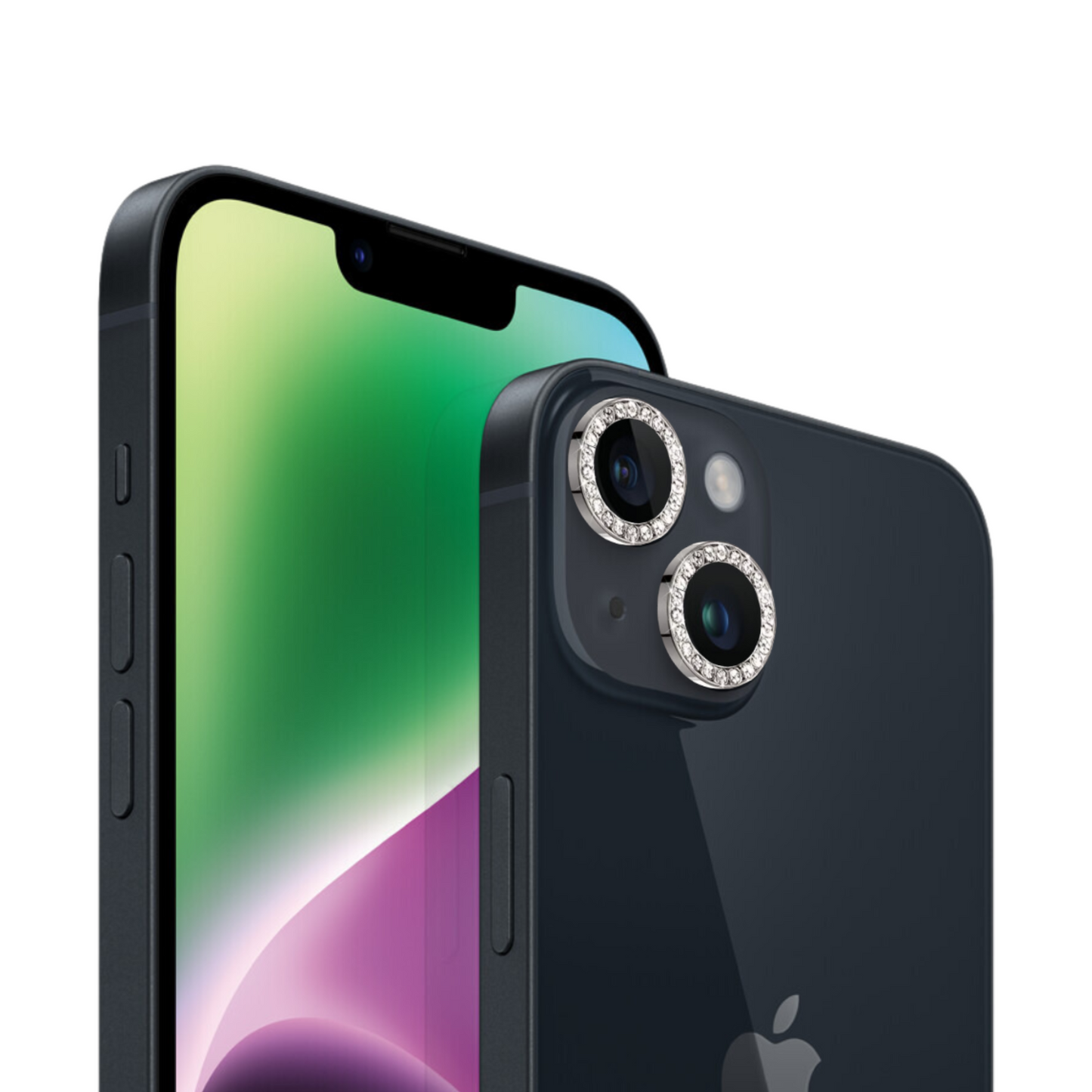 Linsenschutz Glitzer Ringe in Schwarz für iPhone