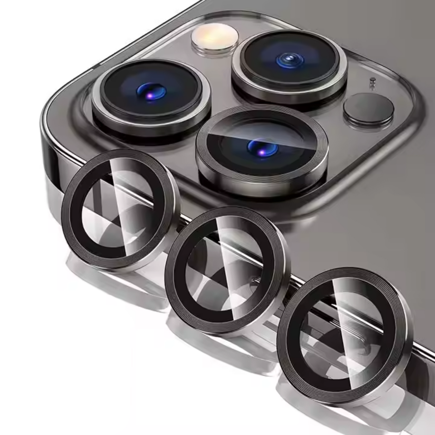 Linsenschutz Ringe in schwarz für iPhone
