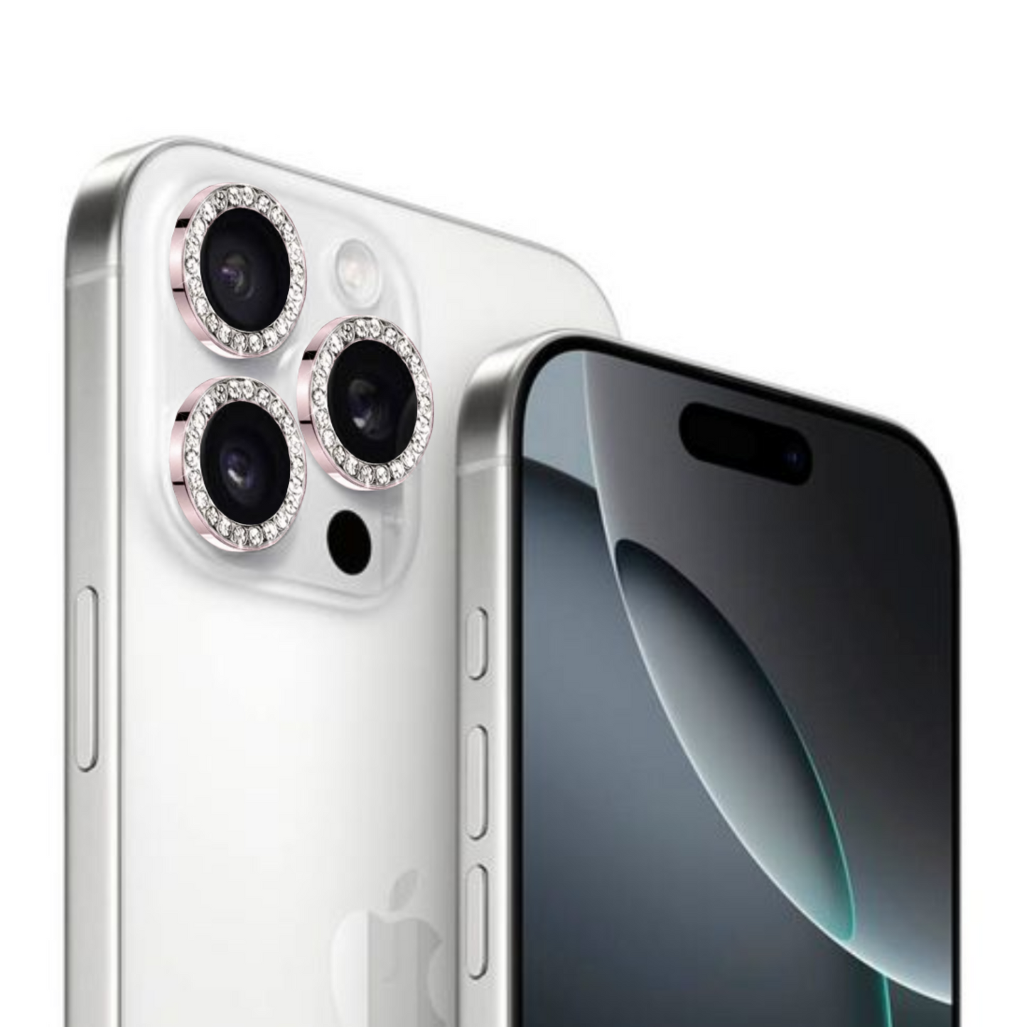 Linsenschutz Glitzer Ringe in Pink für iPhone