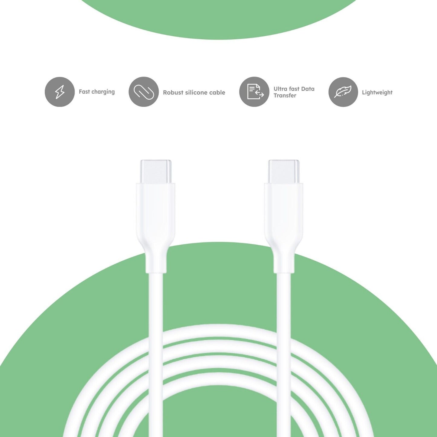 Alkaya 1m USB-C auf USB-C Kabel weiß