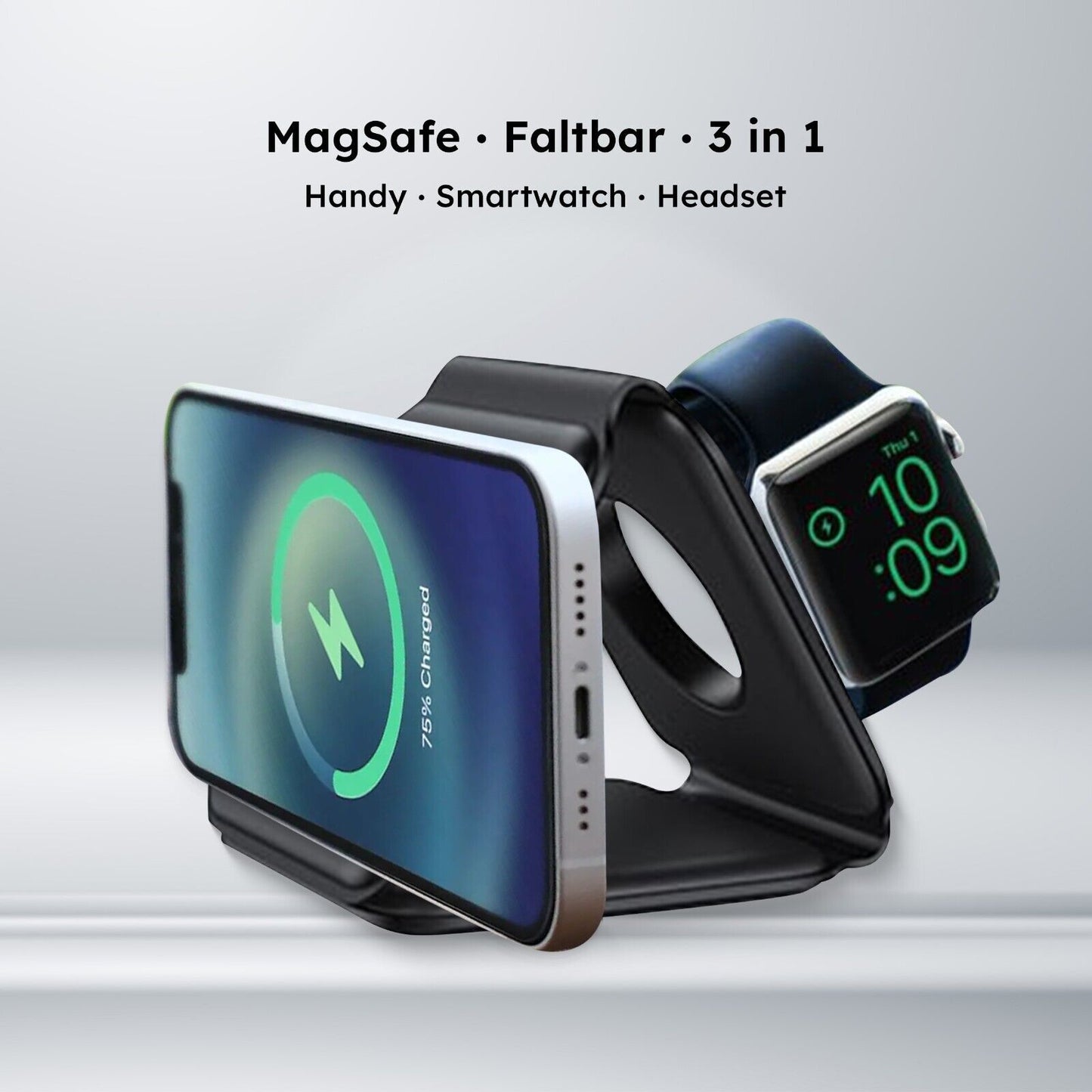 Alkaya Reise Induktives Ladegerät faltbar schwarz