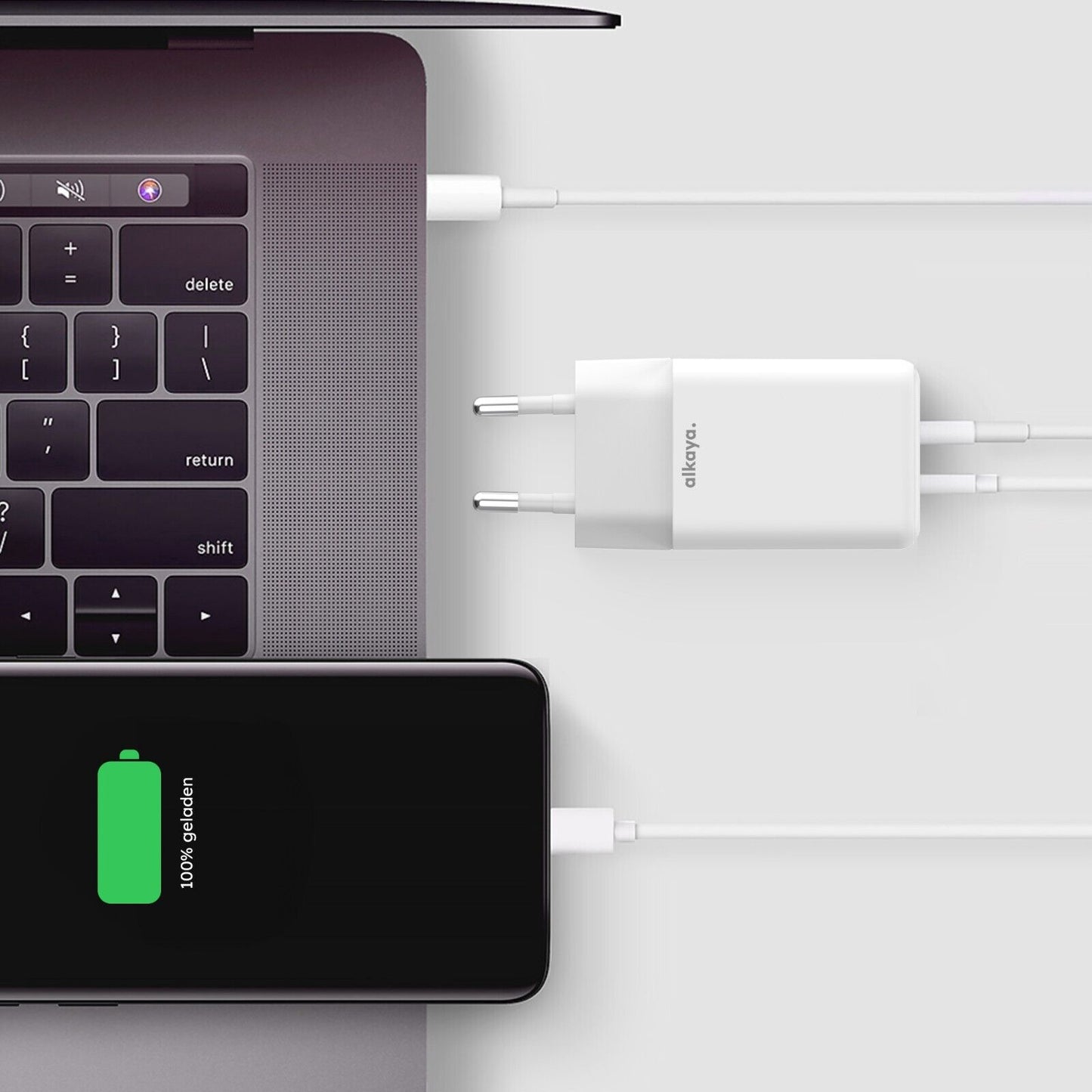 Alkaya 45W USB-A & USB-C Netzstecker weiß