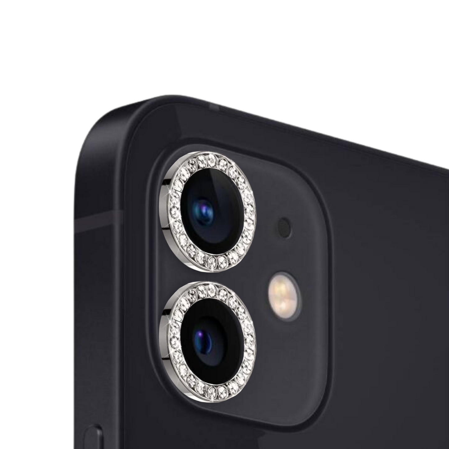 Linsenschutz Glitzer Ringe in Schwarz für iPhone