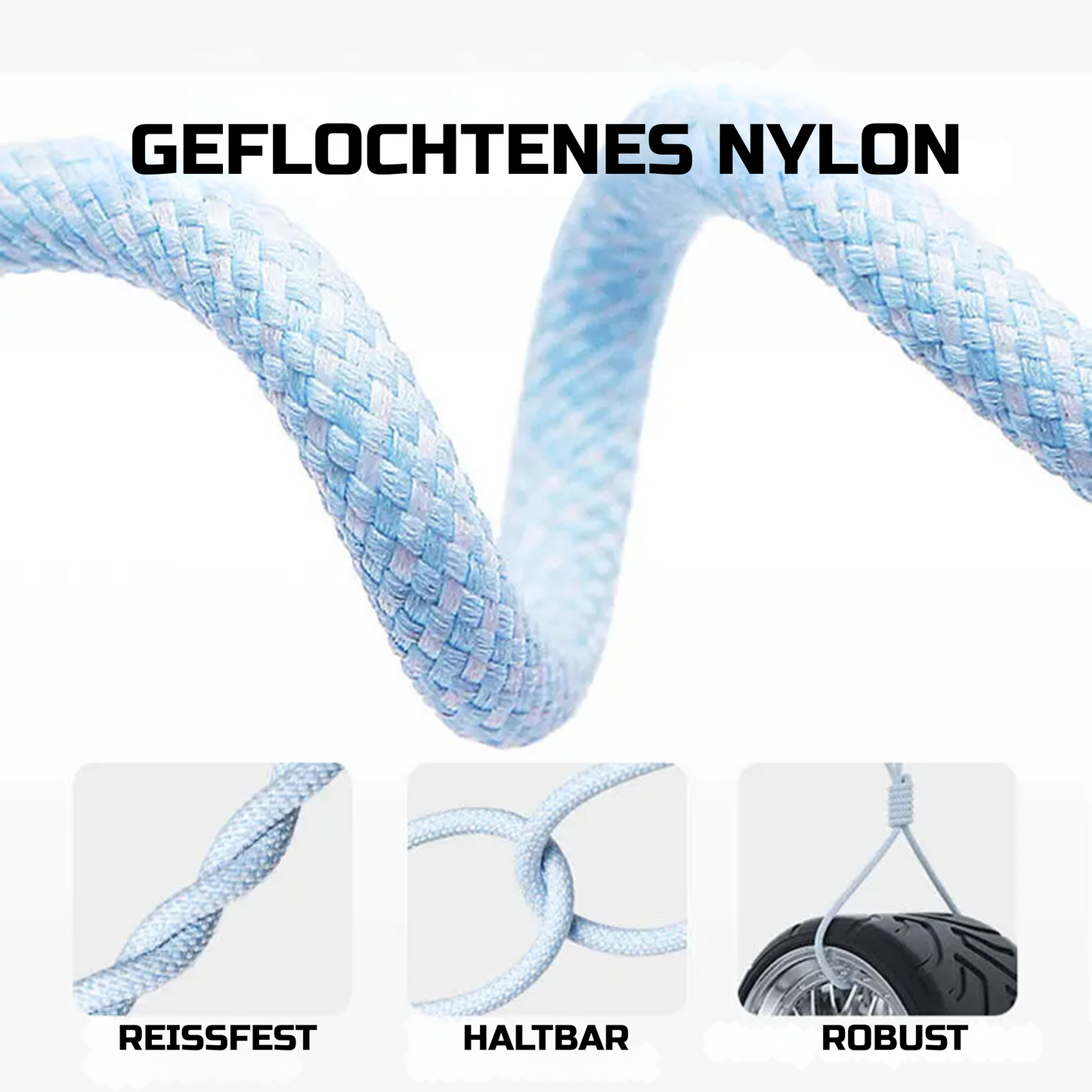 Nylon USB-C zu USB-C Schnell-Ladekabel rosa