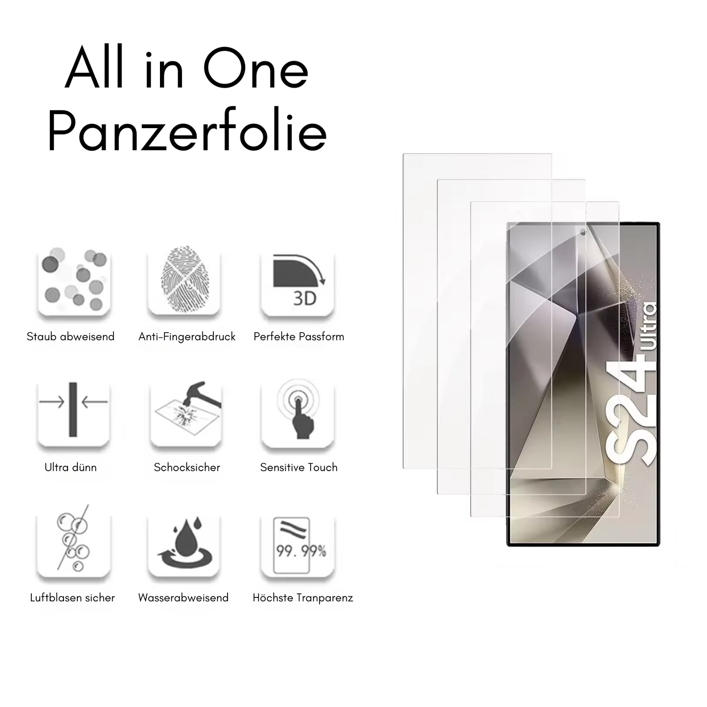 Panzerfolie für Samsung Galaxy S24|S24+|S24 Ultra