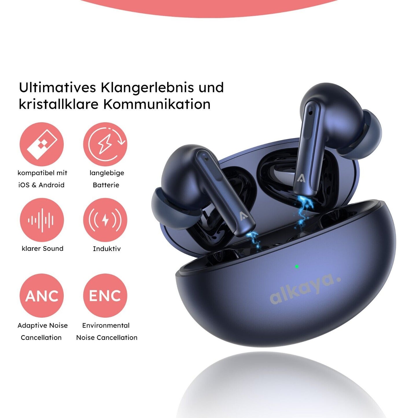 Alkaya Bluetooth Pro Kopfhörer in Blau