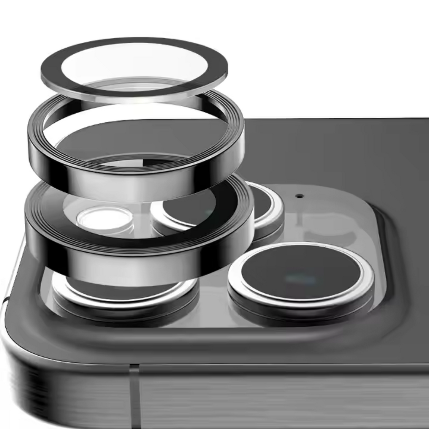 Linsenschutz Ringe in schwarz für iPhone