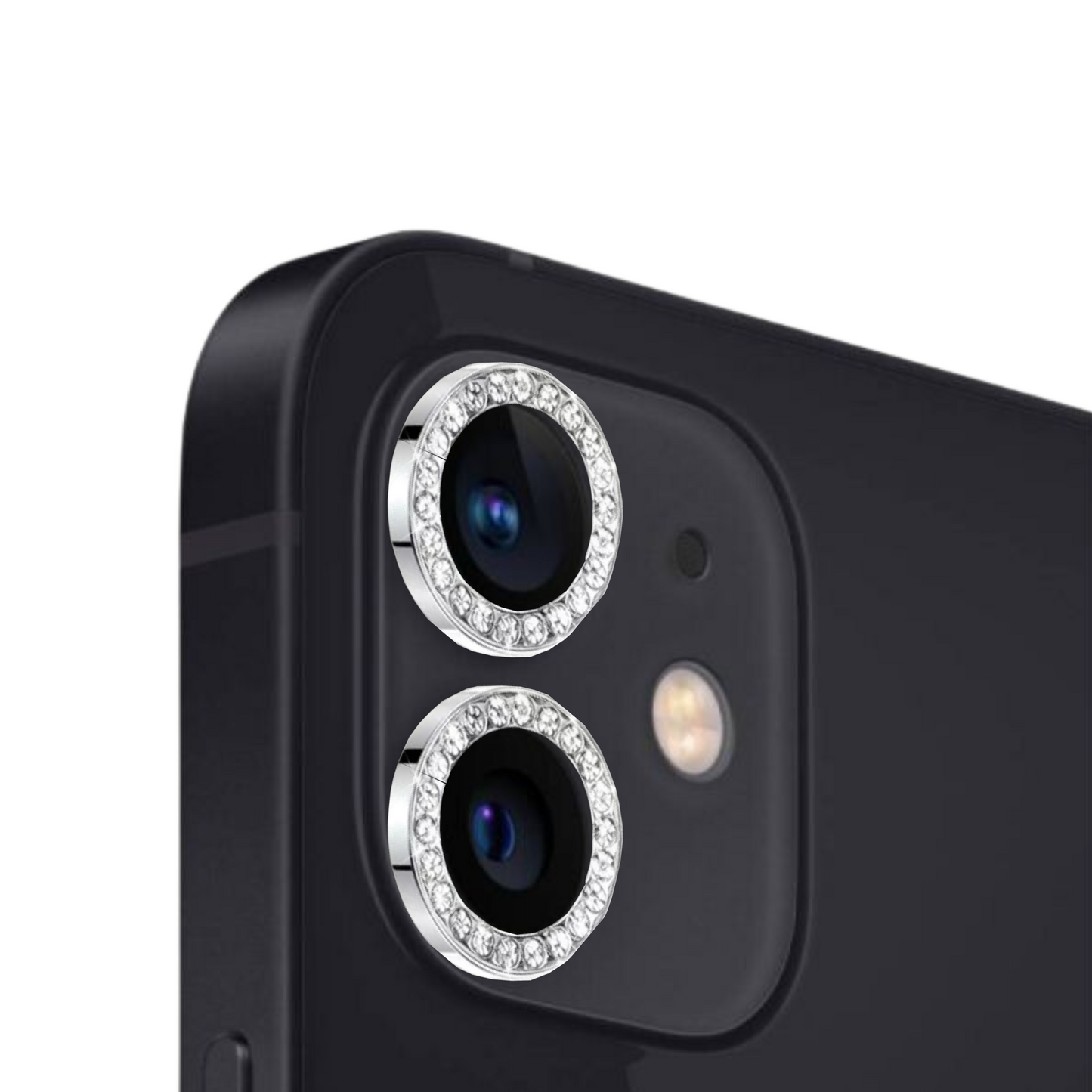 Linsenschutz Glitzer Ringe in Silber für iPhone