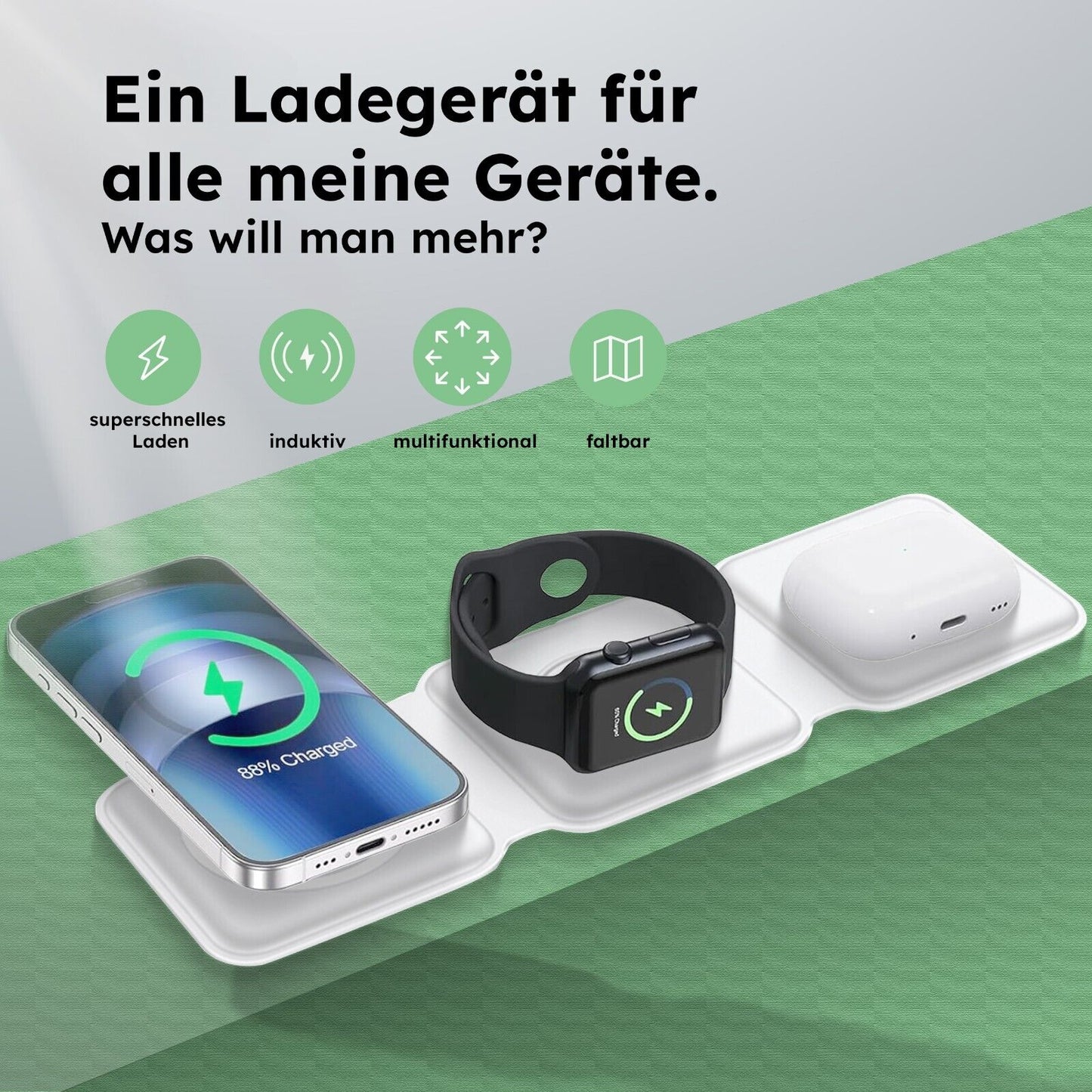 Alkaya Reise Induktives Ladegerät faltbar weiß