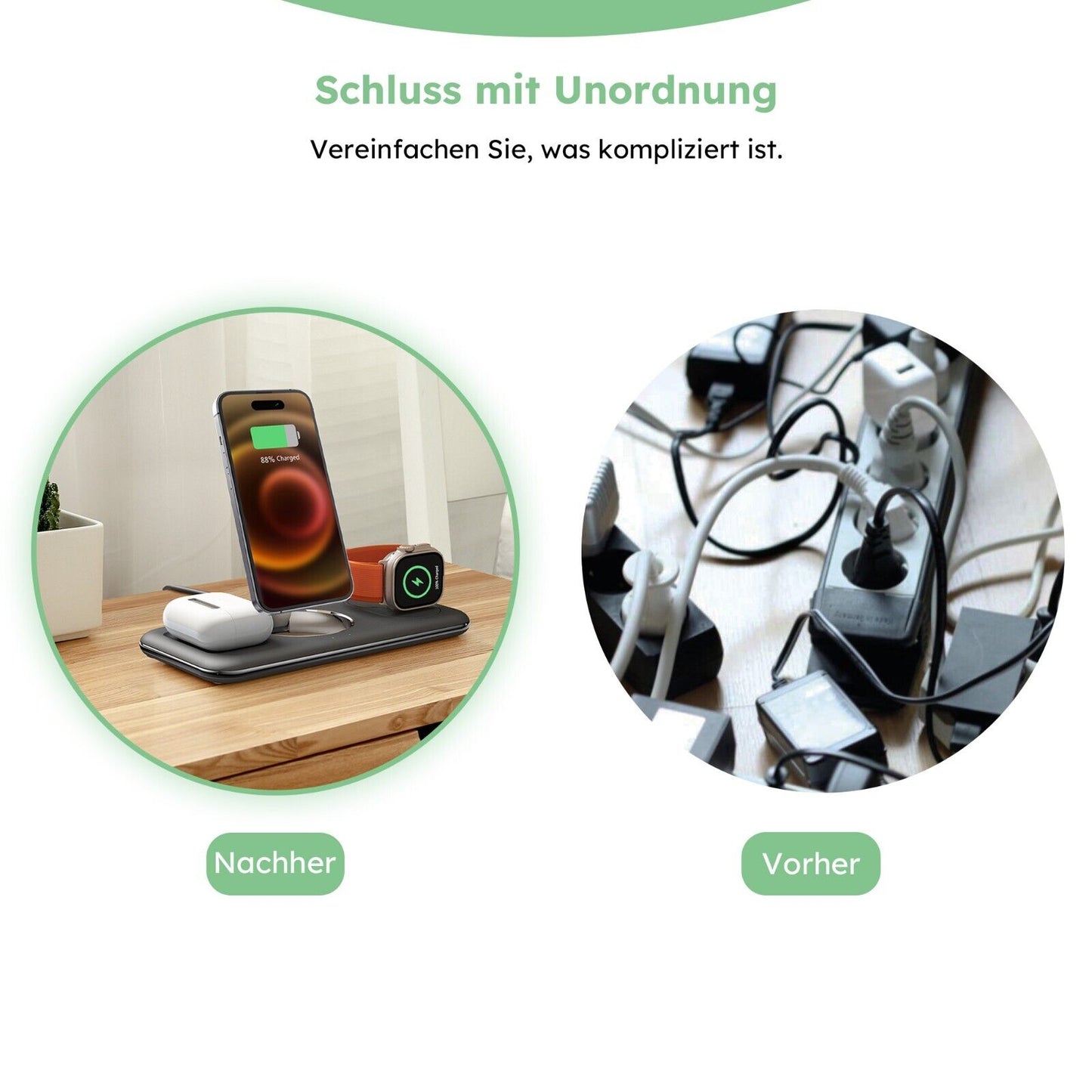 Alakaya 3in1 Ladestation in schwarz