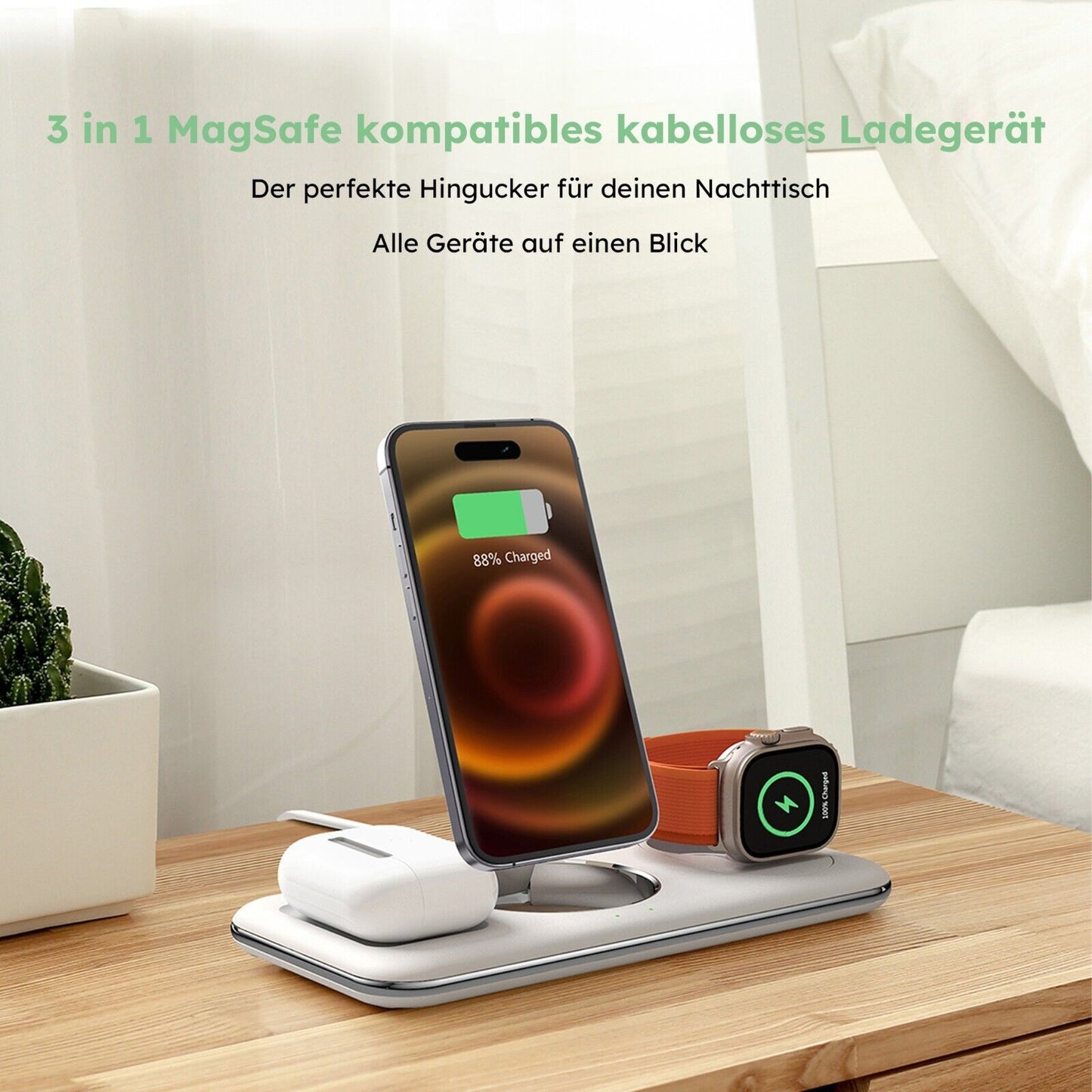 Alakaya 3in1 Ladestation in weiß