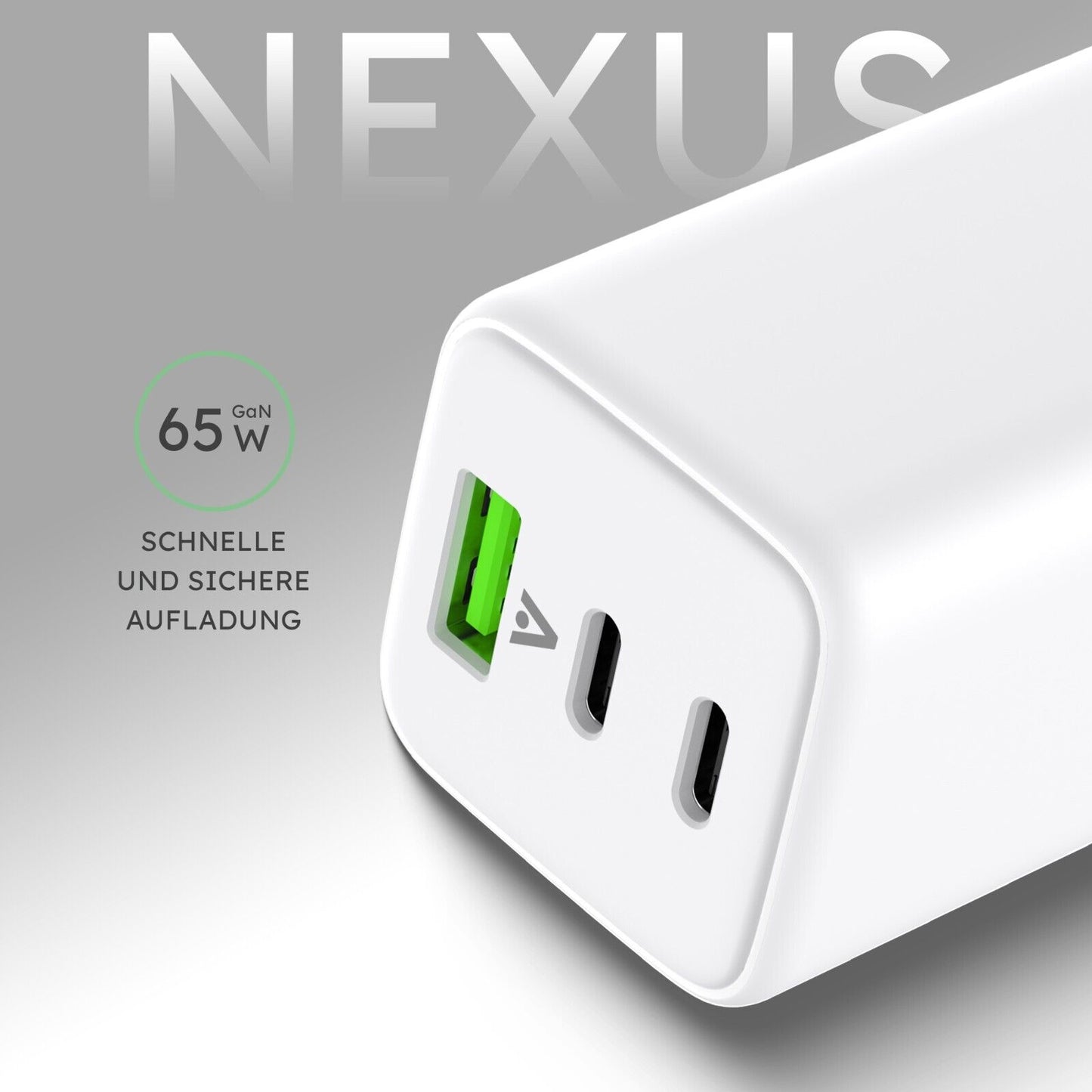 Alkaya 65W USB-A & USB-C+C Netzstecker weiß