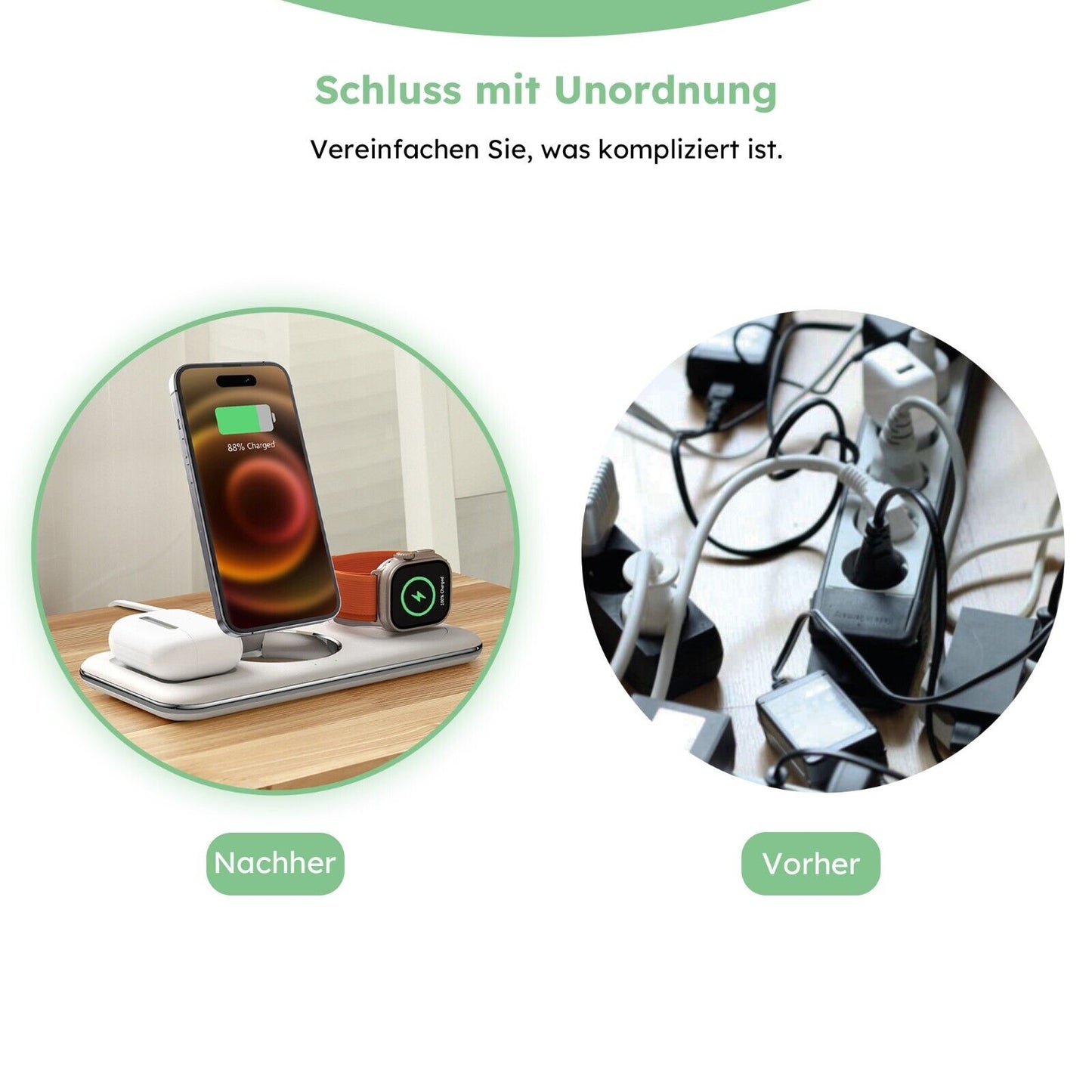 Alakaya 3in1 Ladestation in weiß