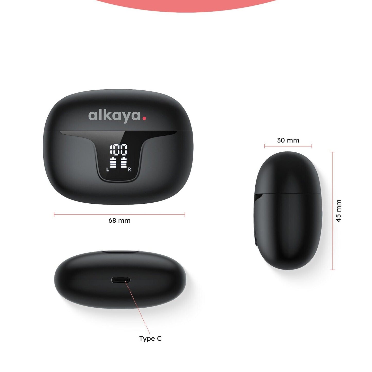 Alkaya Bluetooth Kopfhörer schwarz