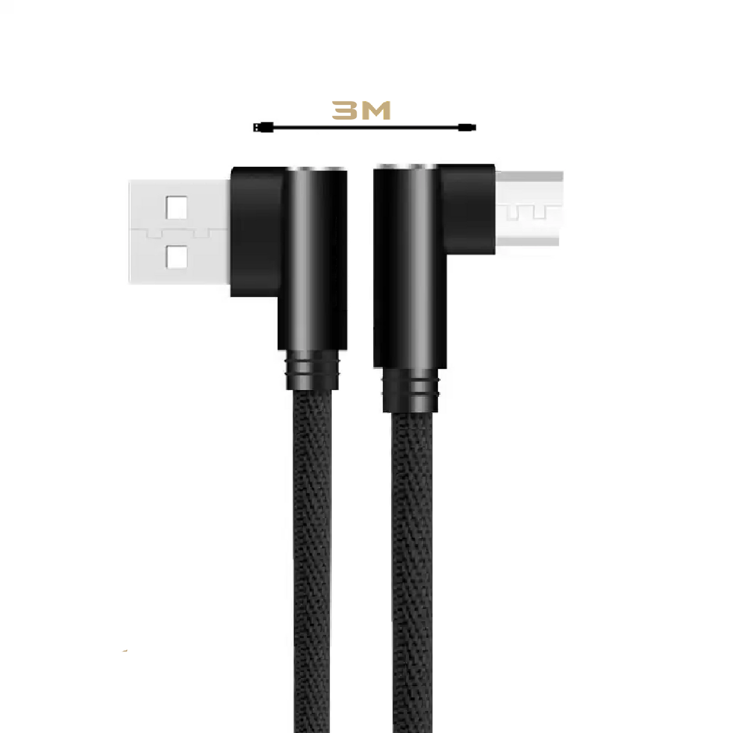 Nylon Micro-USB Ladekabel 90° Winkelkabel
