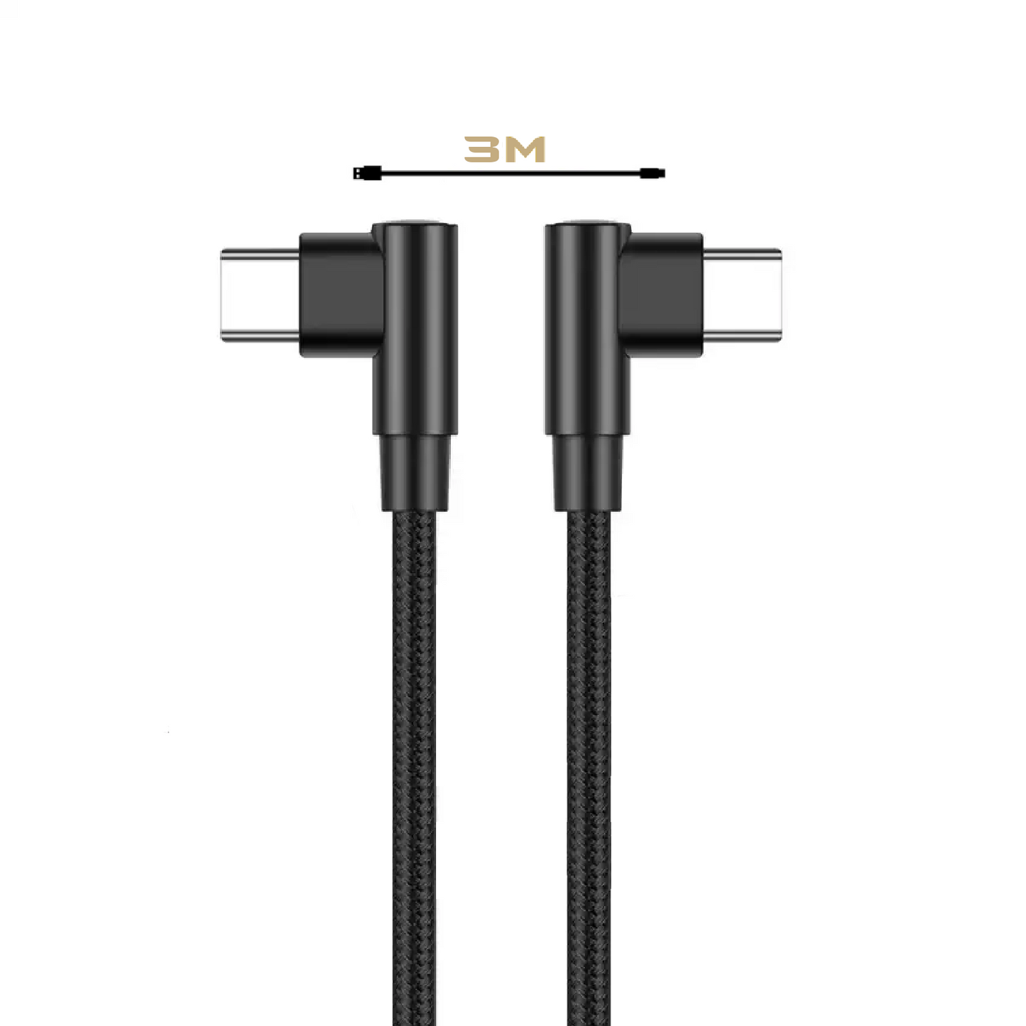 Nylon USB-C zu USB-C Ladekabel 90° Winkelkabel