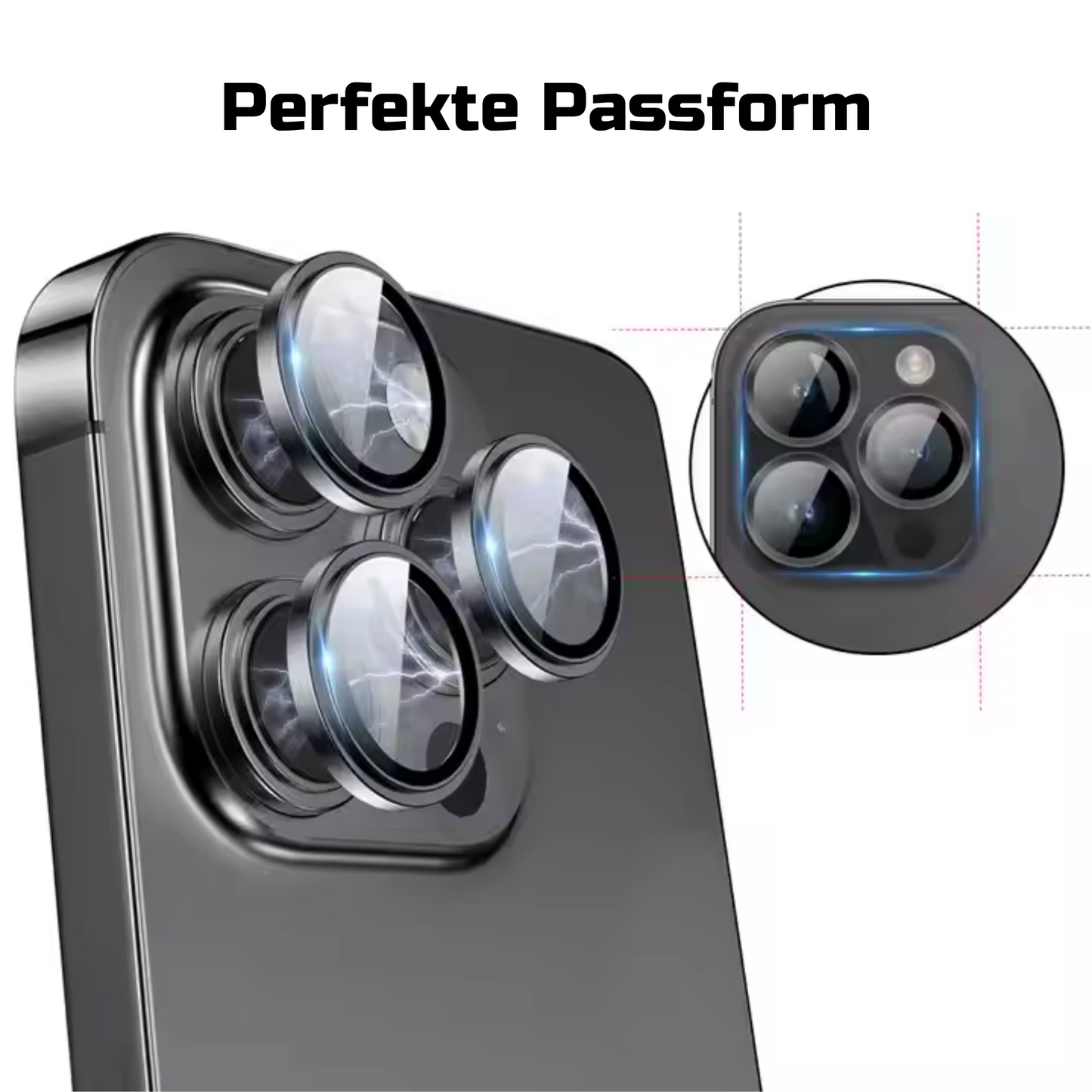 Linsenschutz Ringe in schwarz für iPhone