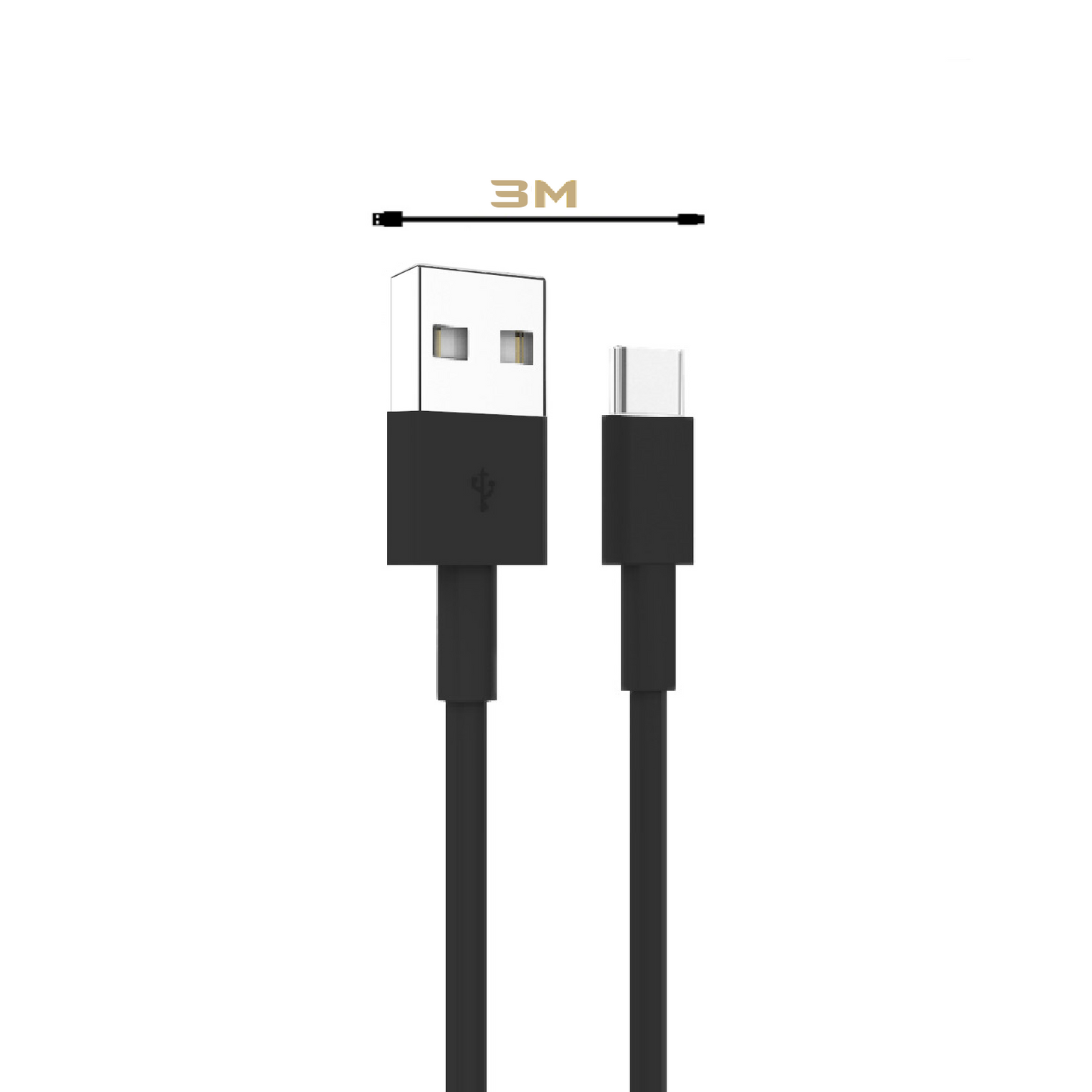 MobileKing USB-C zu USB-A Schnell-Ladekabel schwarz