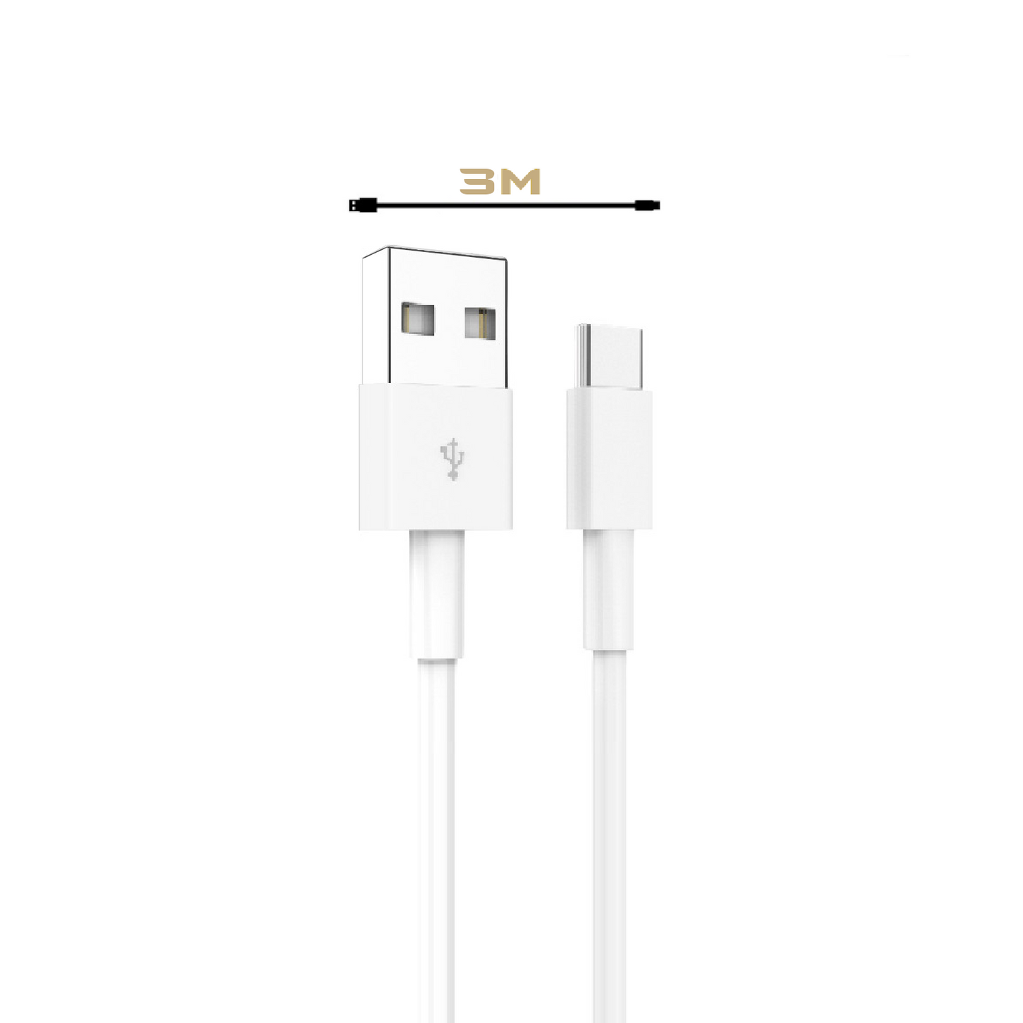 MobileKing USB-C zu USB-A Schnell-Ladekabel weiß