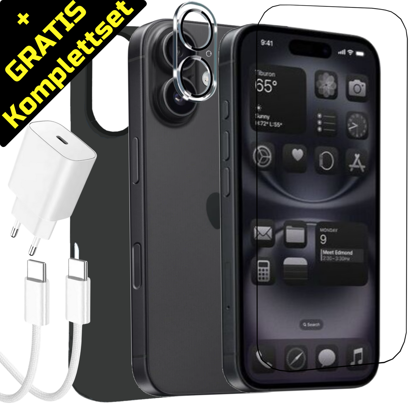 Apple iPhone 16 - 128GB - Schwarz - NEU - OVP + gratis Komplettset (schwarz)