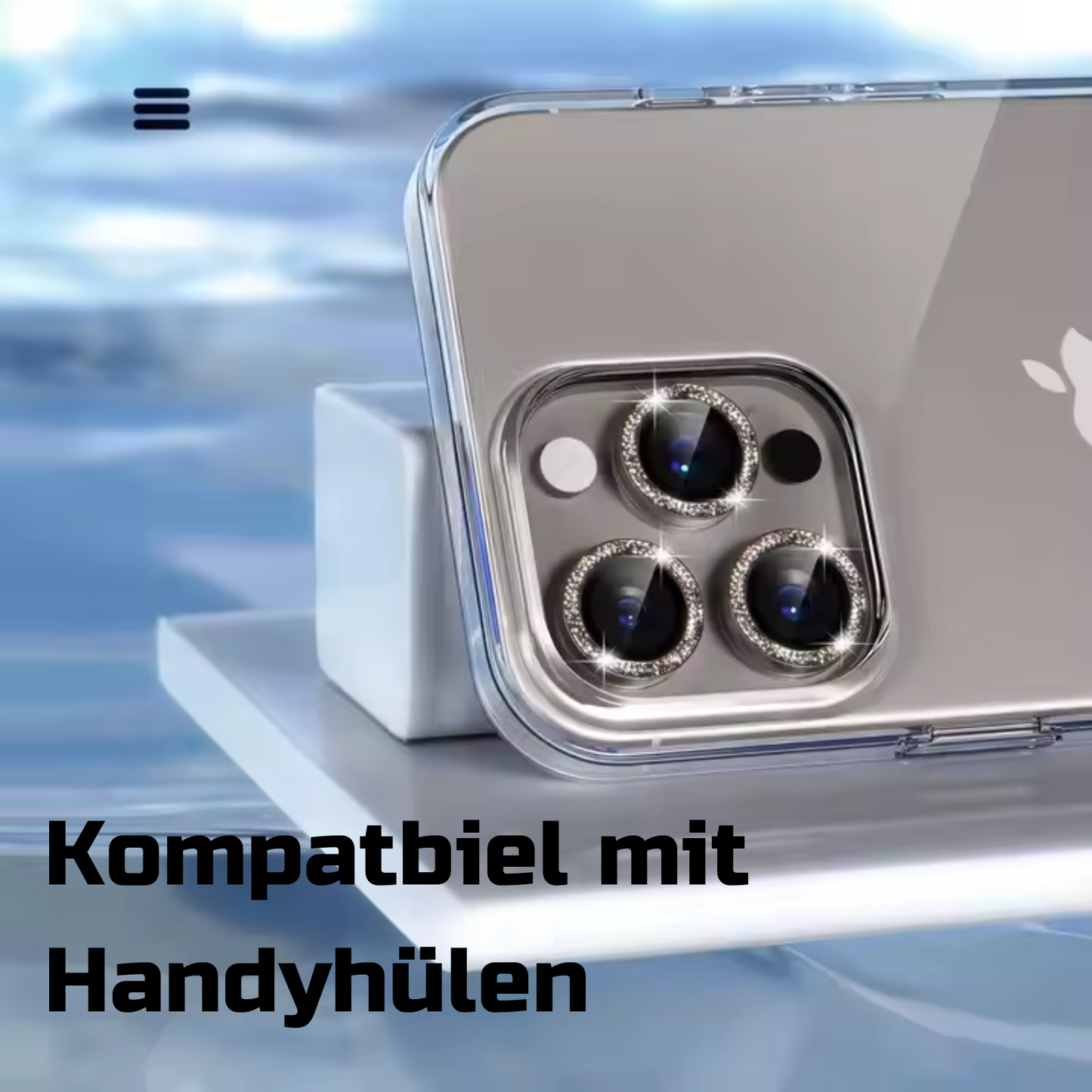 Linsenschutz Glitzer Ringe für iPhone 16|16 Plus|16 Pro|16 Pro Max