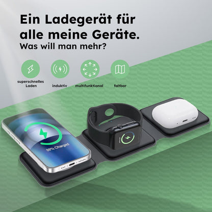 Alkaya Reise Induktives Ladegerät faltbar schwarz