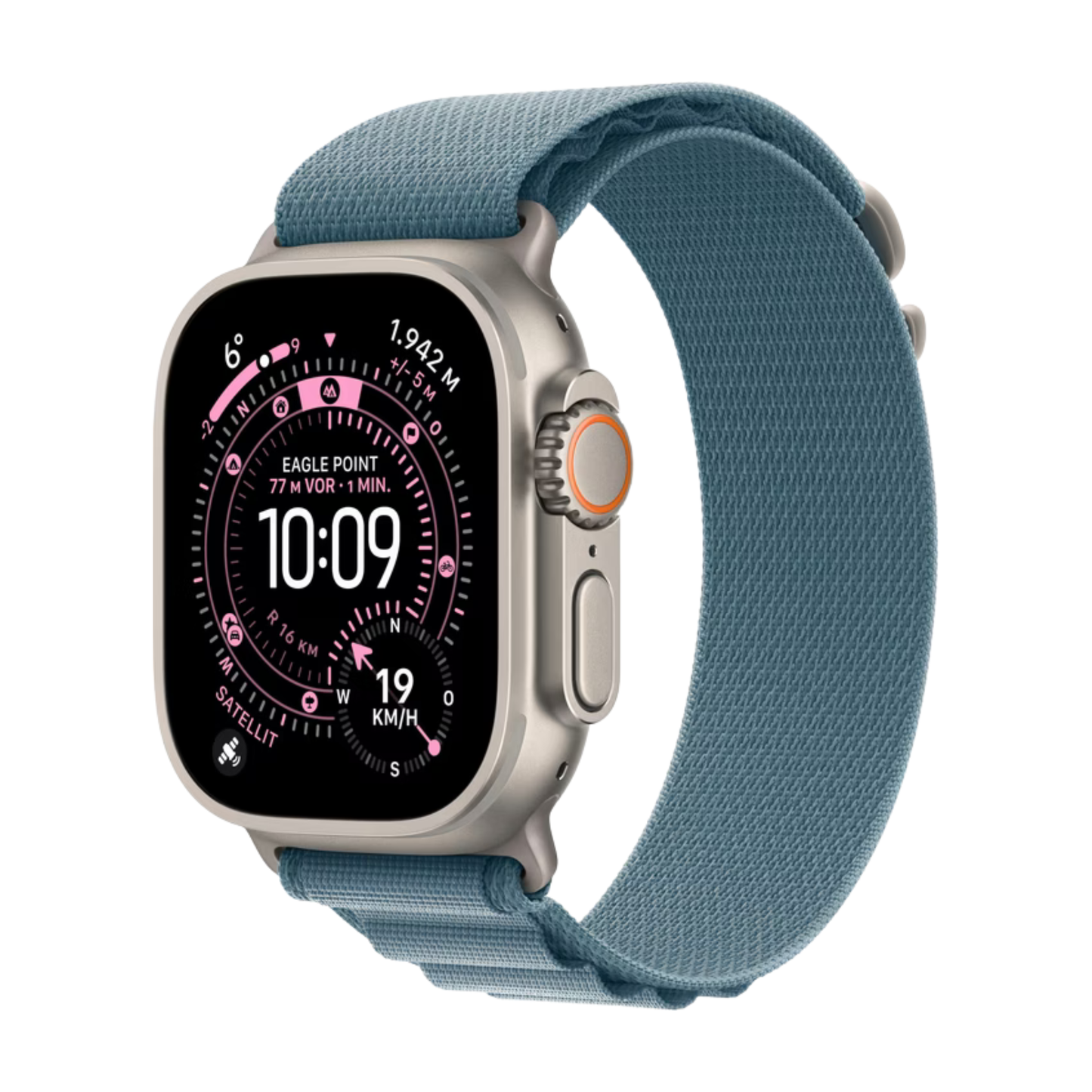 Apple Watch Ultra 3 (49 mm, GPS + Cellular) Natural Titanium Light Blue Alpine Loop S M NEU & OVP versiegelt