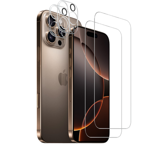 4in1 Schutzset für iPhone Panzerfolie + Kameraschutz