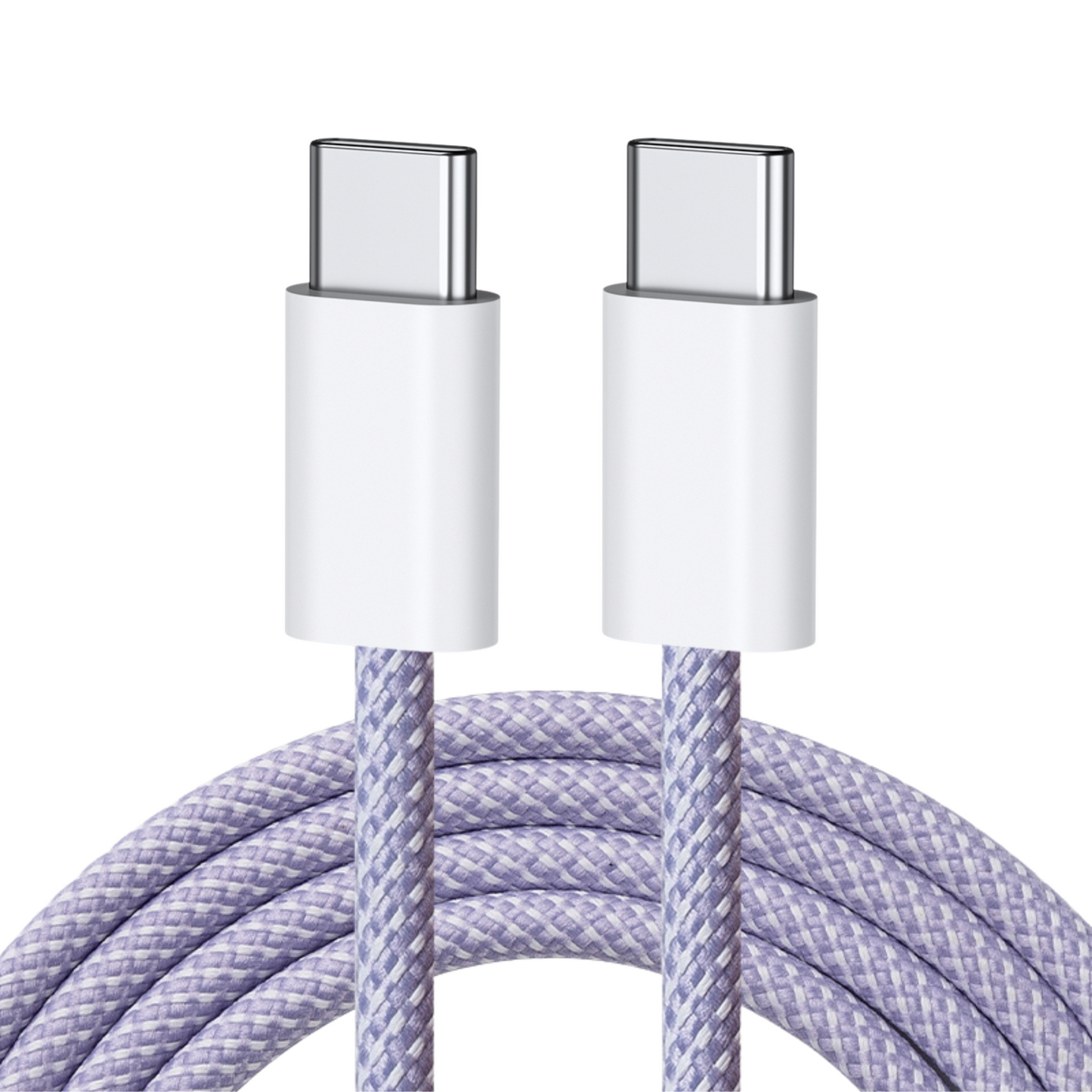 Nylon USB-C zu USB-C Schnell-Ladekabel lila